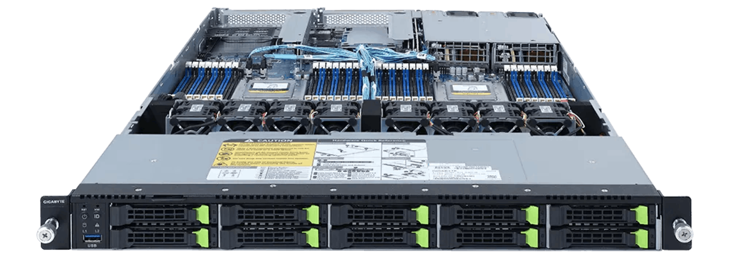 Front ports of the Eland Pro 1U server