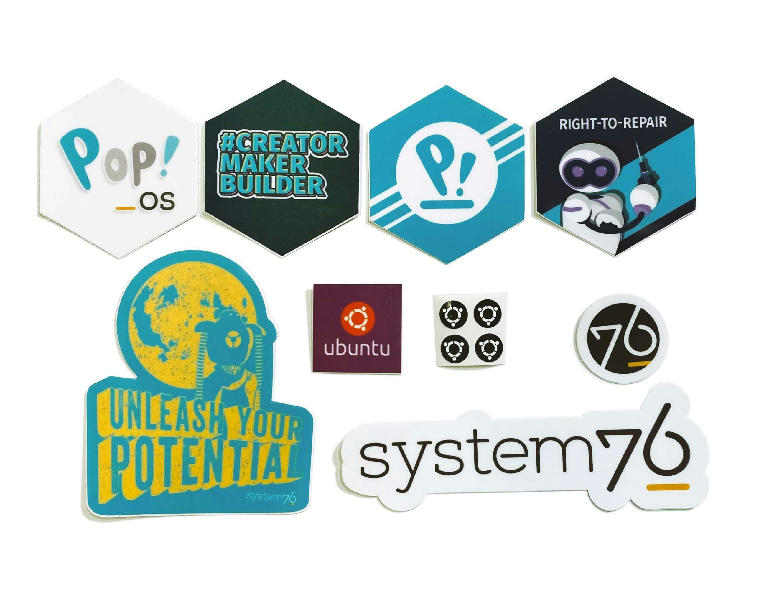Free System76 + Pop!_OS stickers!