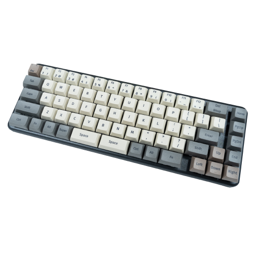A top-down view of the Launch Lite, a keyboard with a powder-coated black aluminum chassis and tactile key cap.