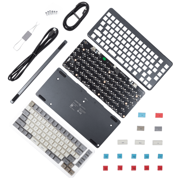 Launch Kit. Includes aluminum shell, keycaps, and custom PCB