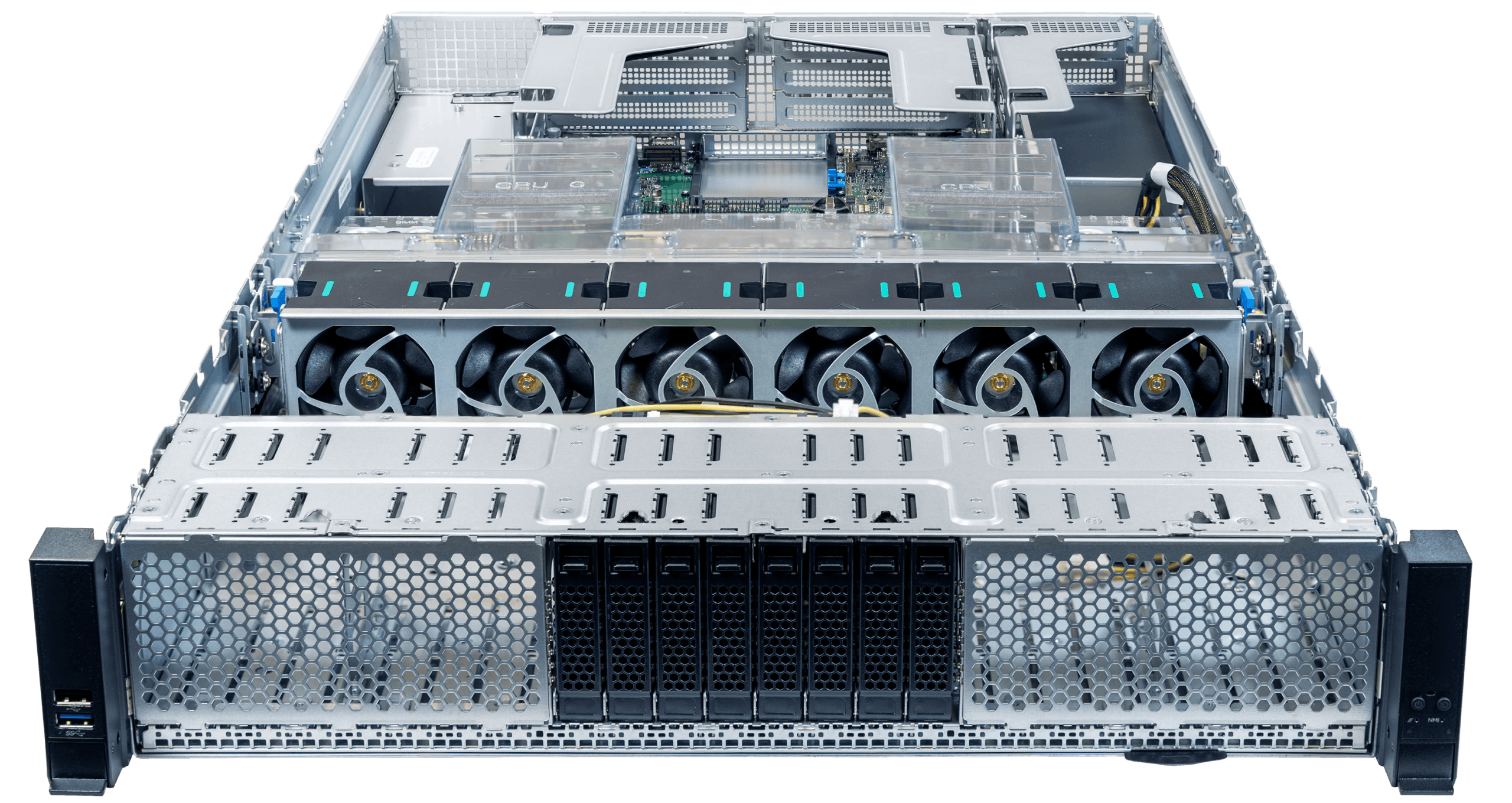 Front ports of the Jackal Pro 2U server