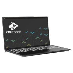 The Darter Pro featuring the logo of the laptop’s firmware base, Coreboot.