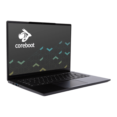 Lemur laptop quarter-turned right with coreboot 