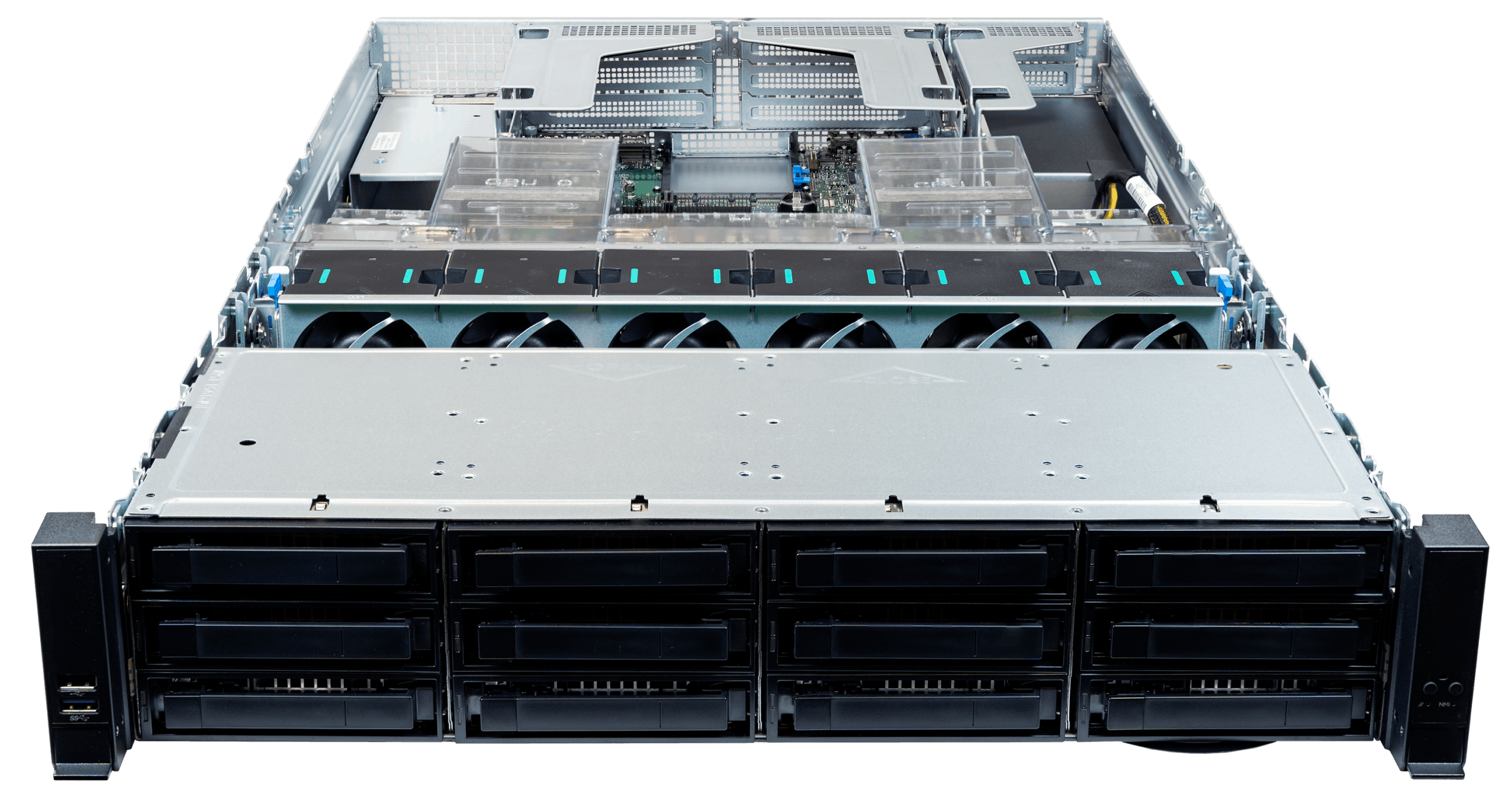 Front ports of the Jackal Pro 2U server