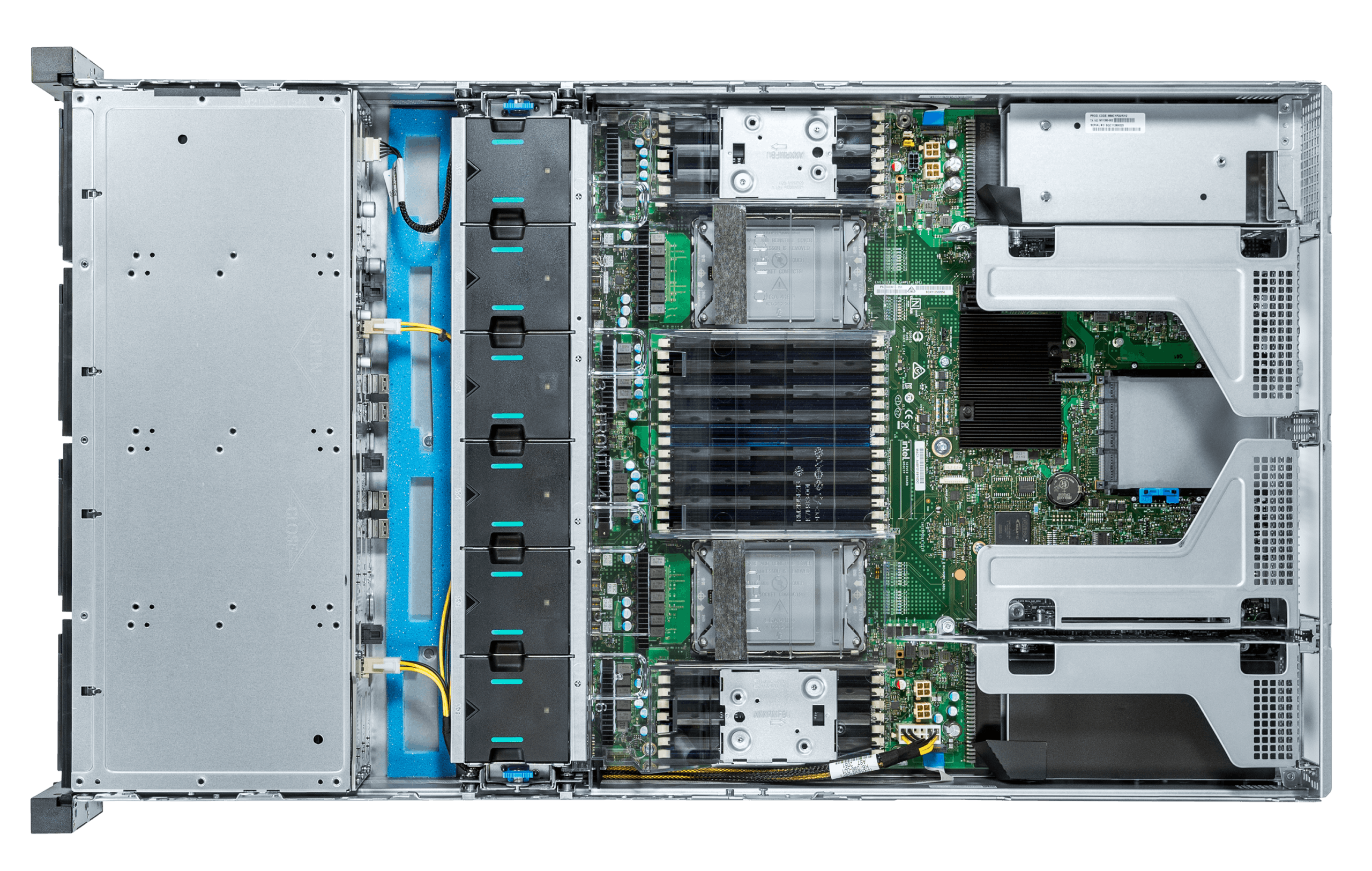 Internal view of the Jackal Pro 2U server