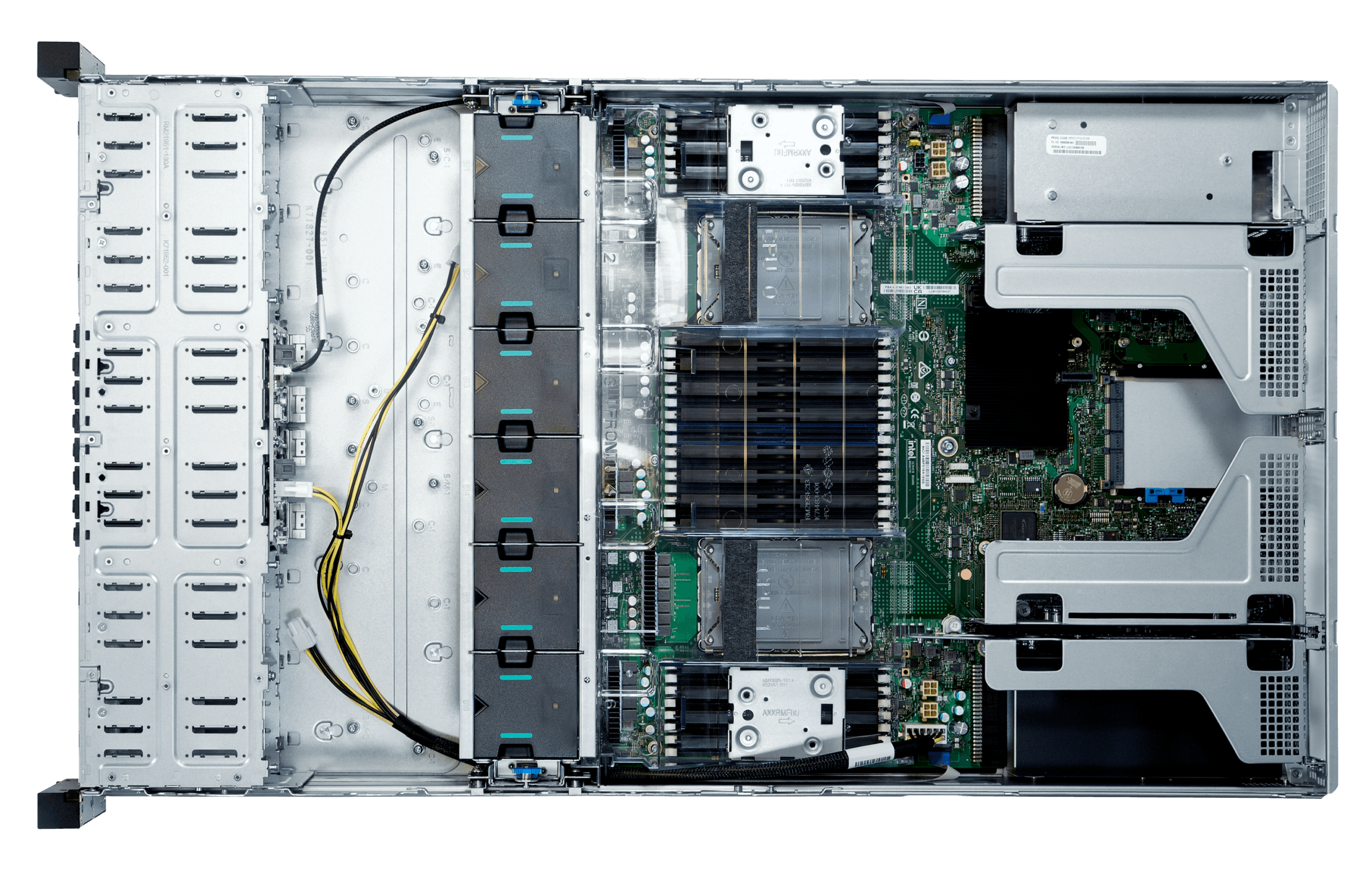 Internal view of the Jackal Pro 2U server