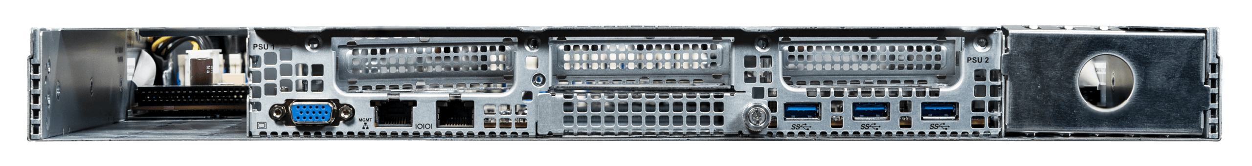Back ports of the Jackal Pro 1U server
