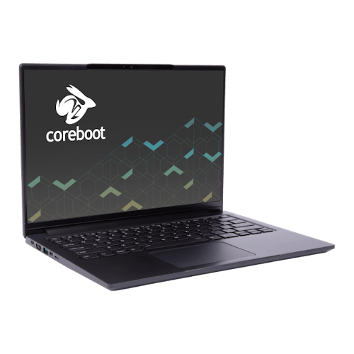 Lemur Pro laptop quarter-turned right with coreboot 