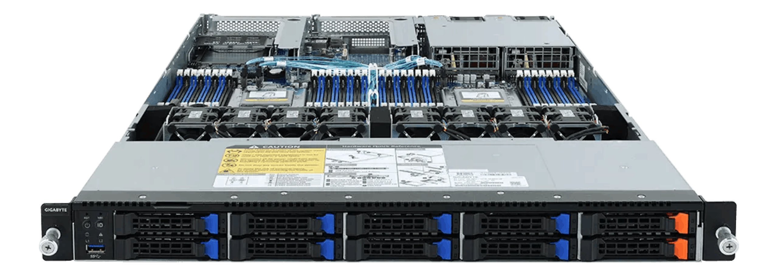 Front ports of the Eland Pro 1U server