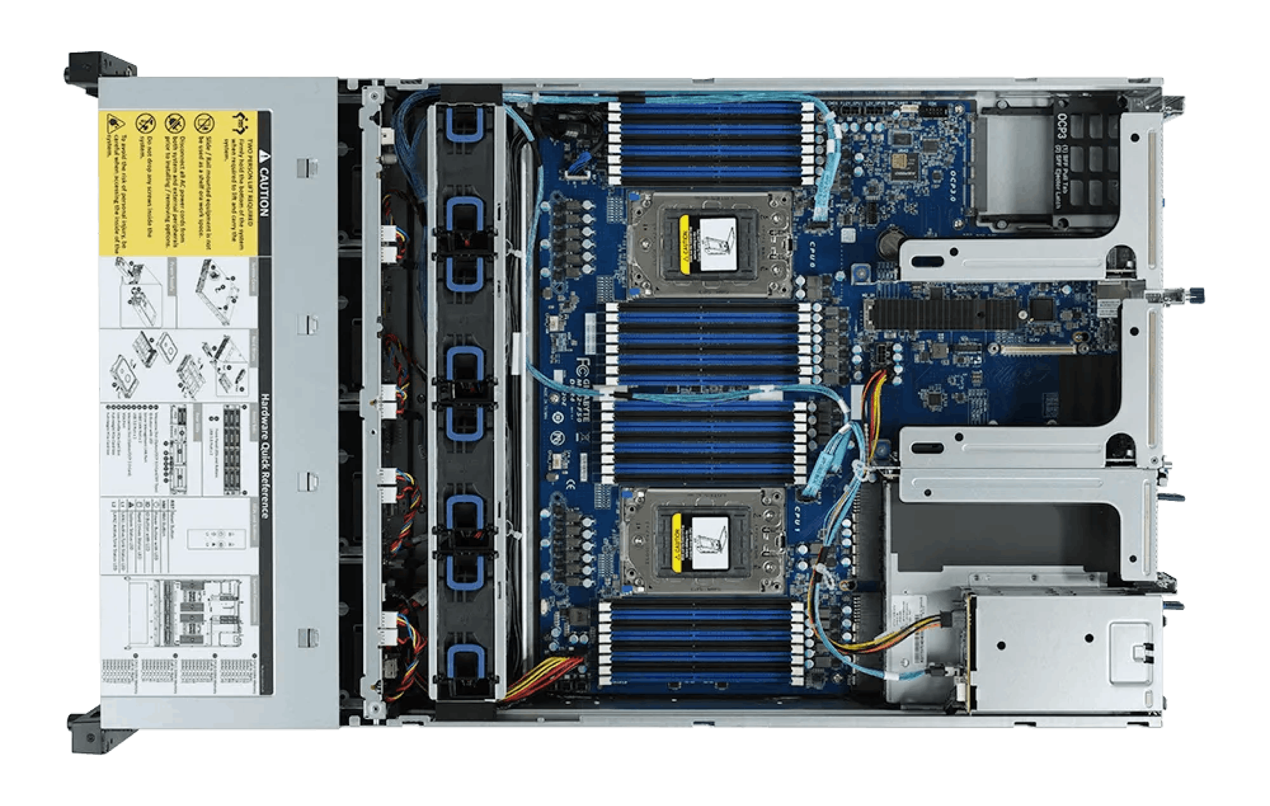 Internal view of the Eland Pro 2U server