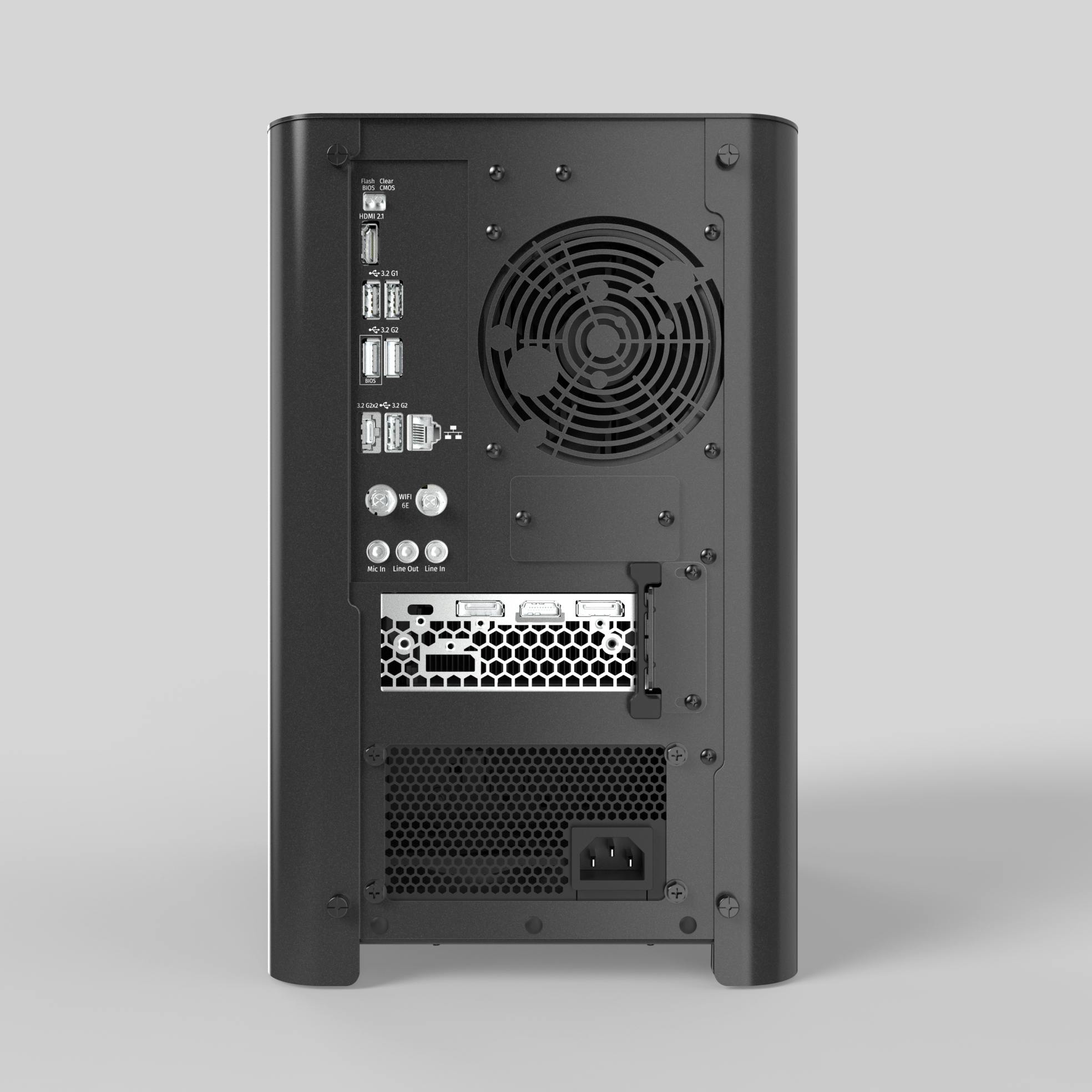 Back panel of Thelio computer