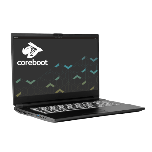 The Gazelle featuring the logo of the laptop’s firmware base, Coreboot.