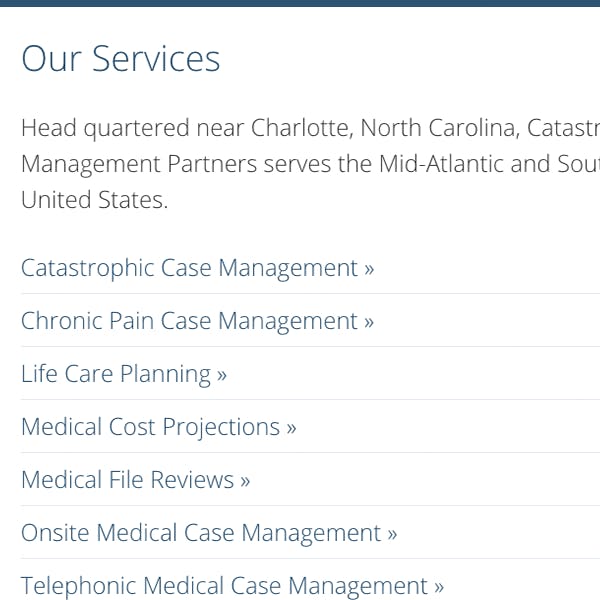 Portfolio Screenshot 2 for Catastrophic Case Management Partners