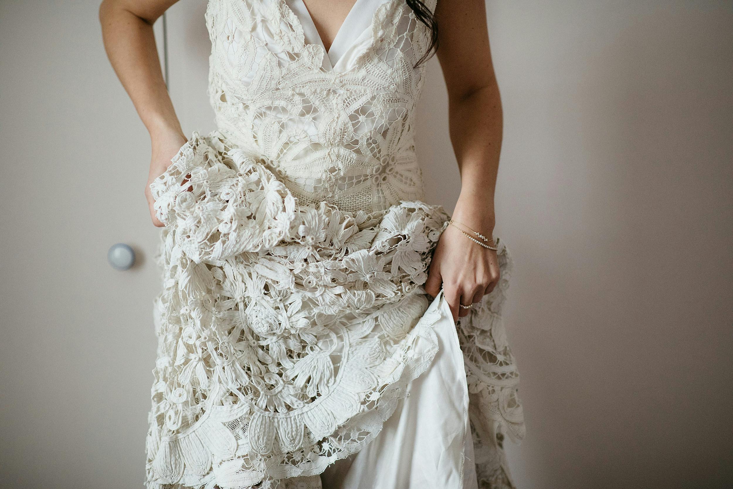 Venetia La Manna's Antique Wedding Dress from Jane Bourvis