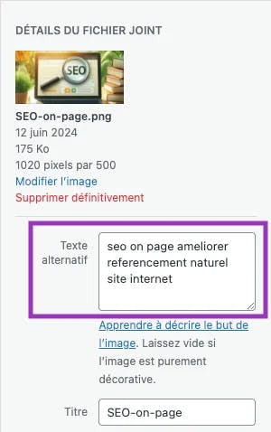 Balise alt image