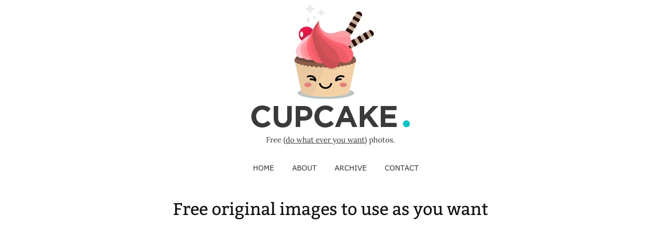 homepage for Cupcake.