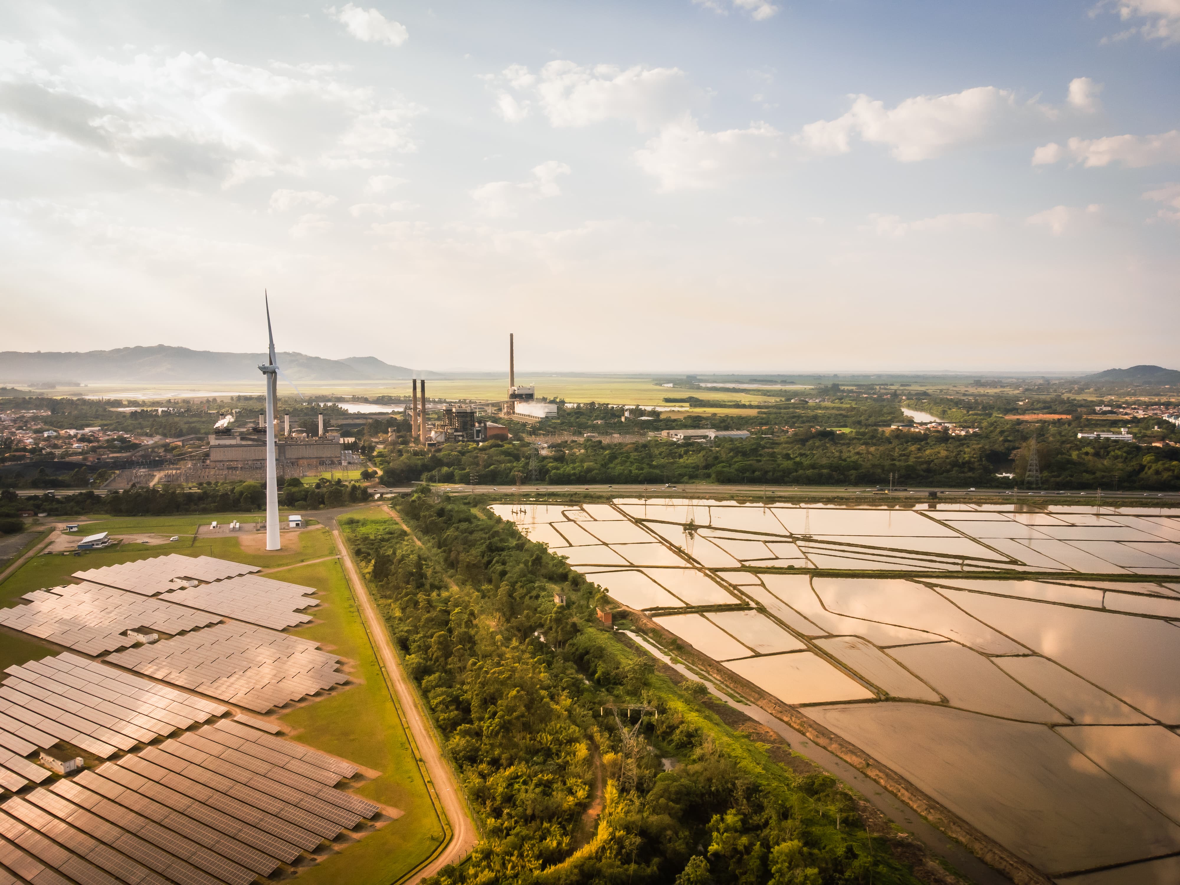 Wind mills in fields