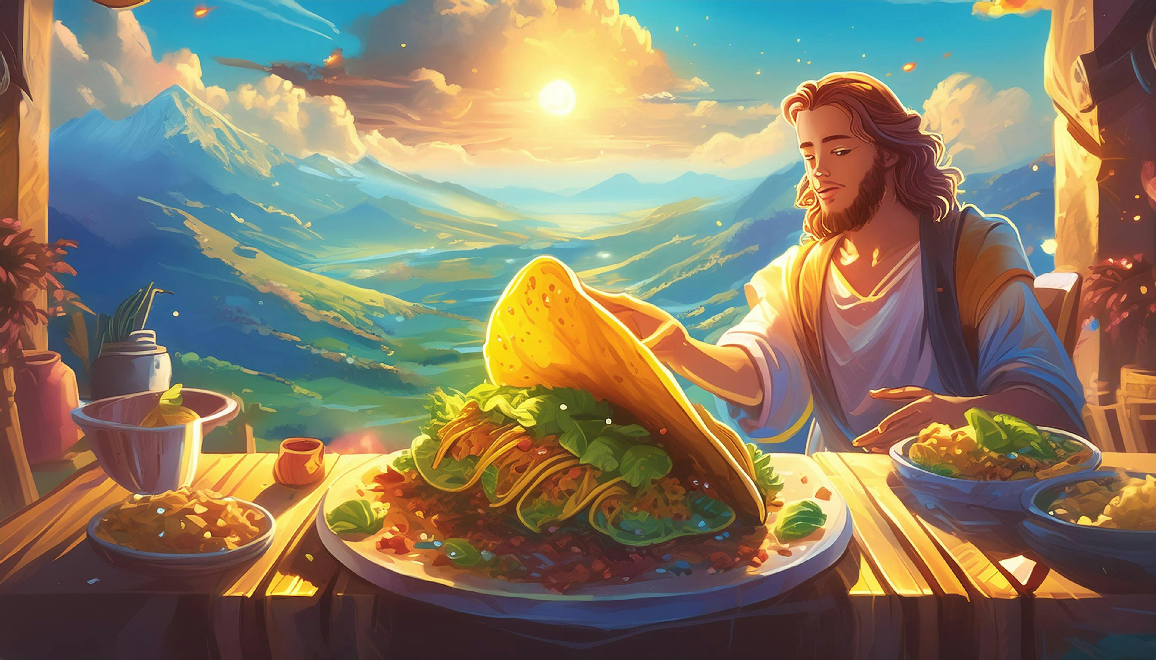 Why did God create the first taco? Because even the Almighty knows that every creation needs a little 'spiritual zest'!