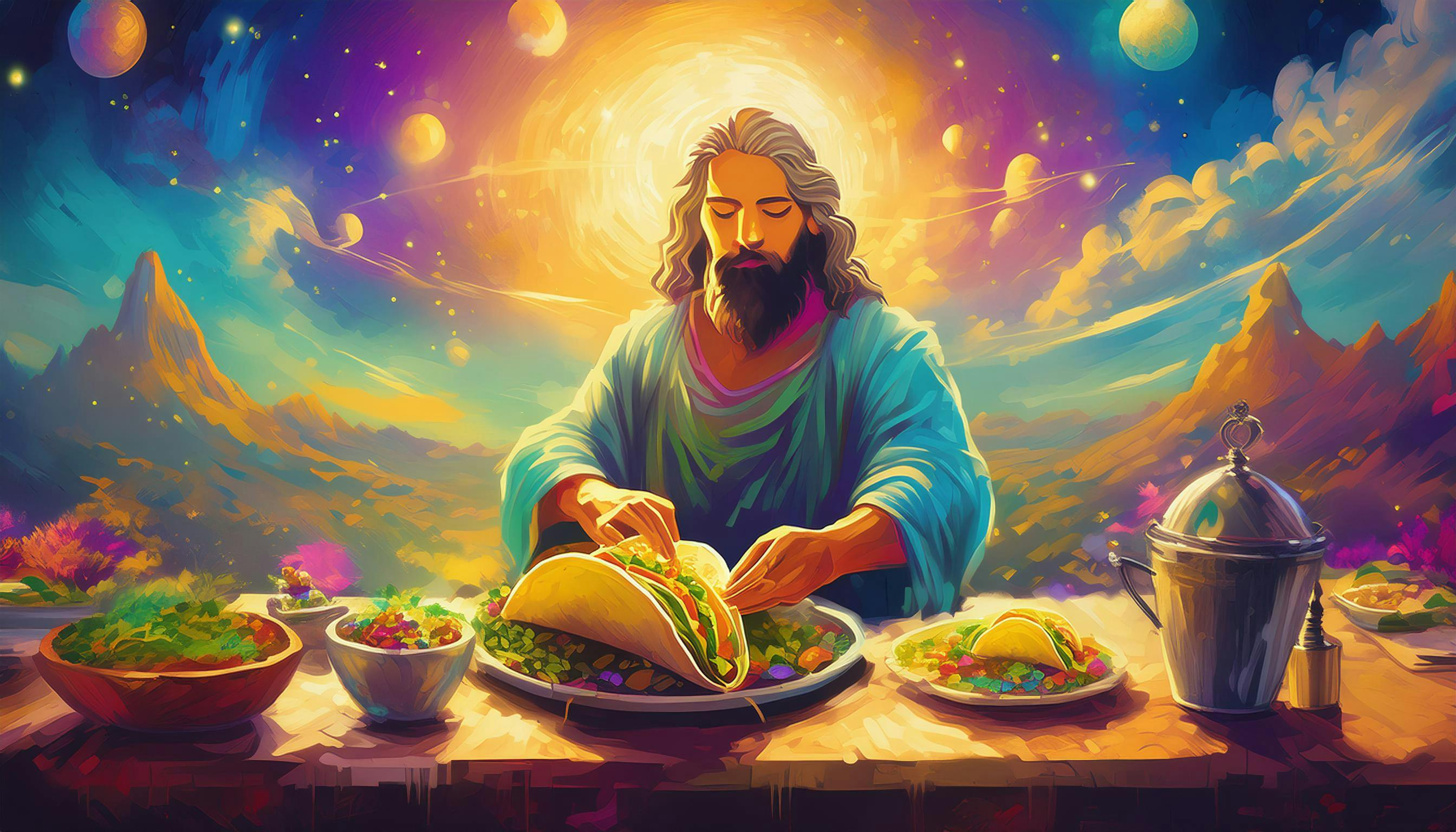 Why did God create the first taco? Because even the Almighty knew that a touch of 'sacred salsa' could make the universe a tastier place!