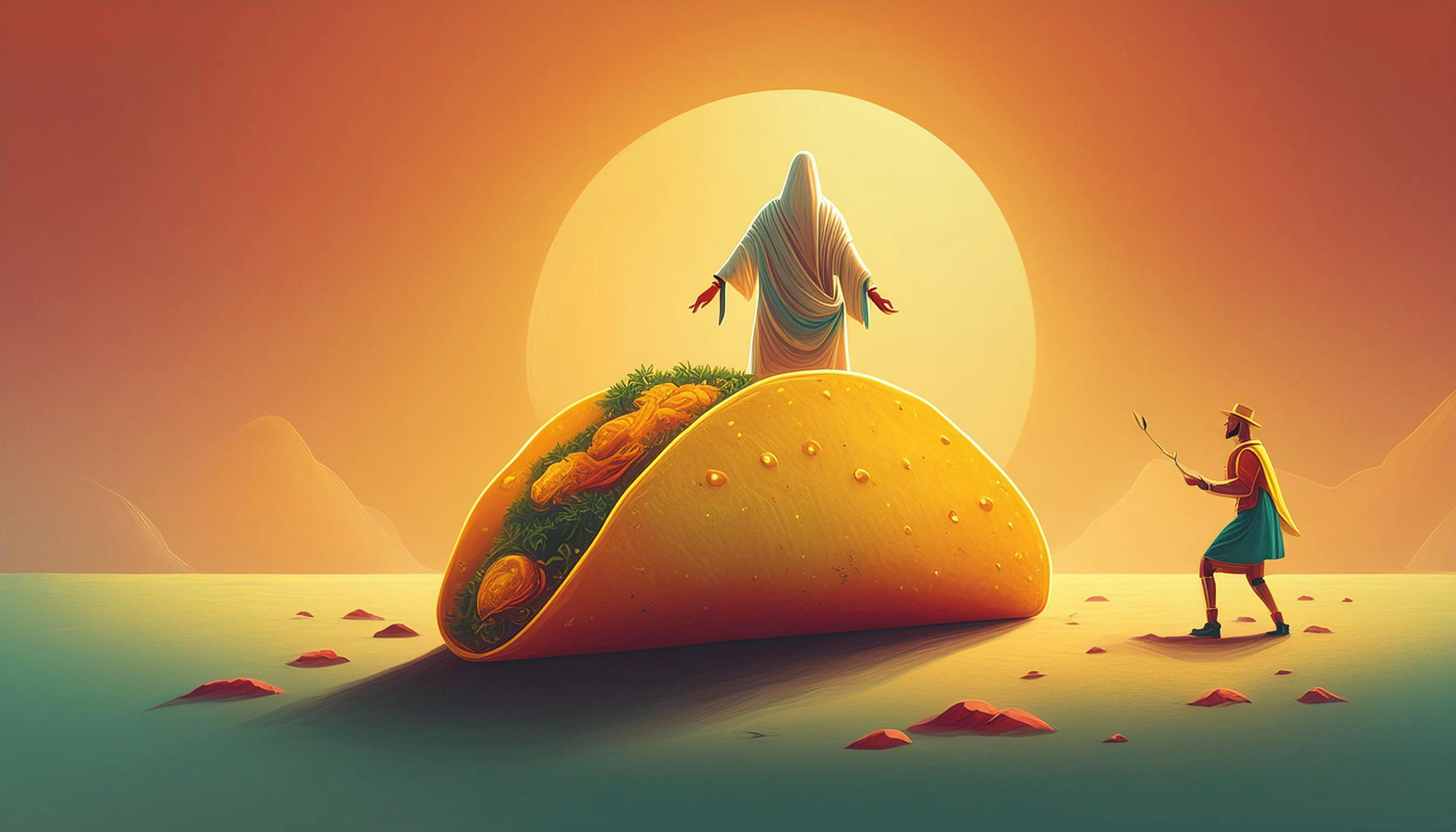 Why did God create the first taco? Because even the divine needed a taste of 'holy guacamole' and celestial salsa to spice up the heavens!