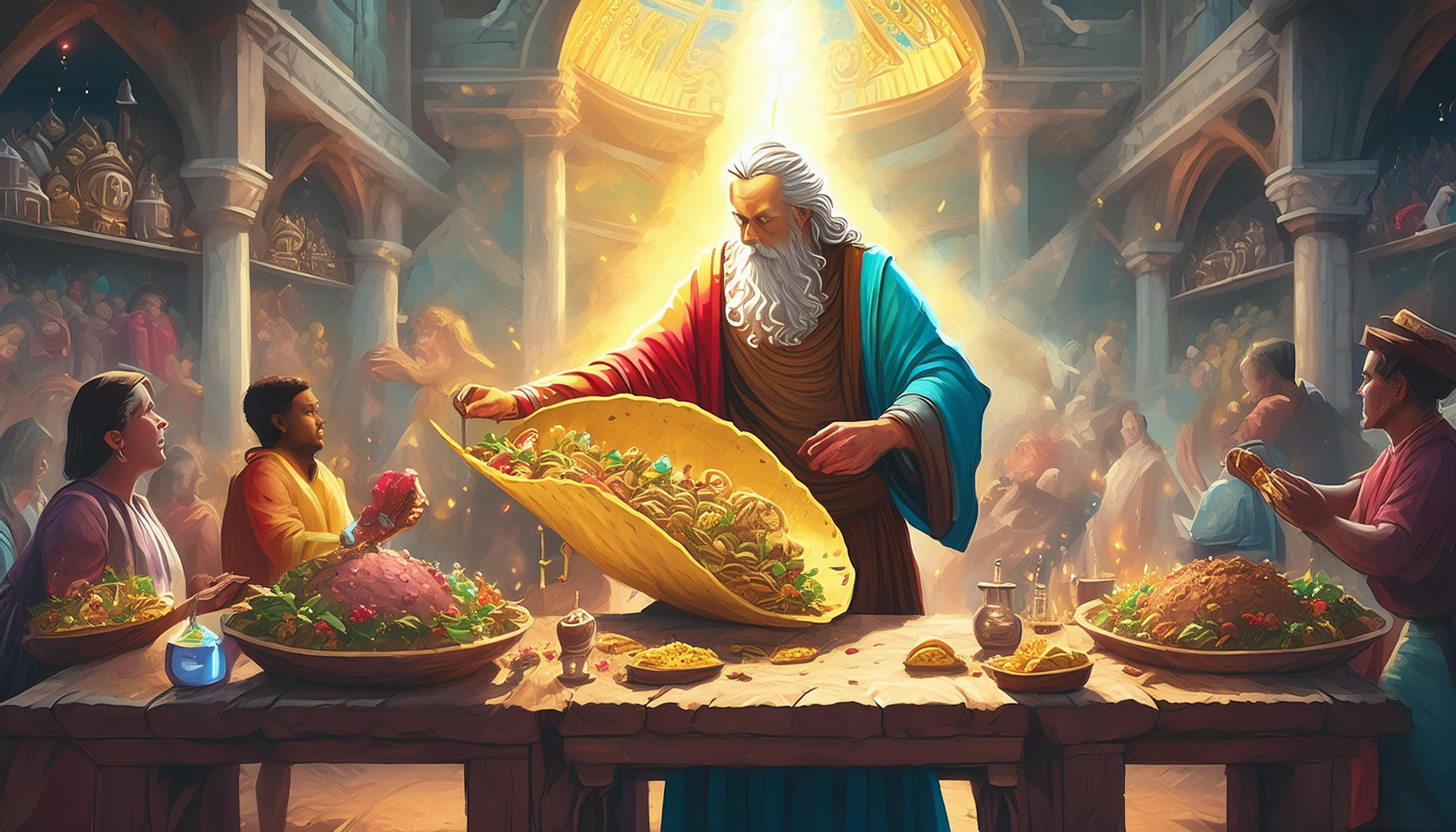 Why did God create the first taco? Because He knew that even in the divine plan, a little 'taco-liscious' delight was essential for eternal bliss!