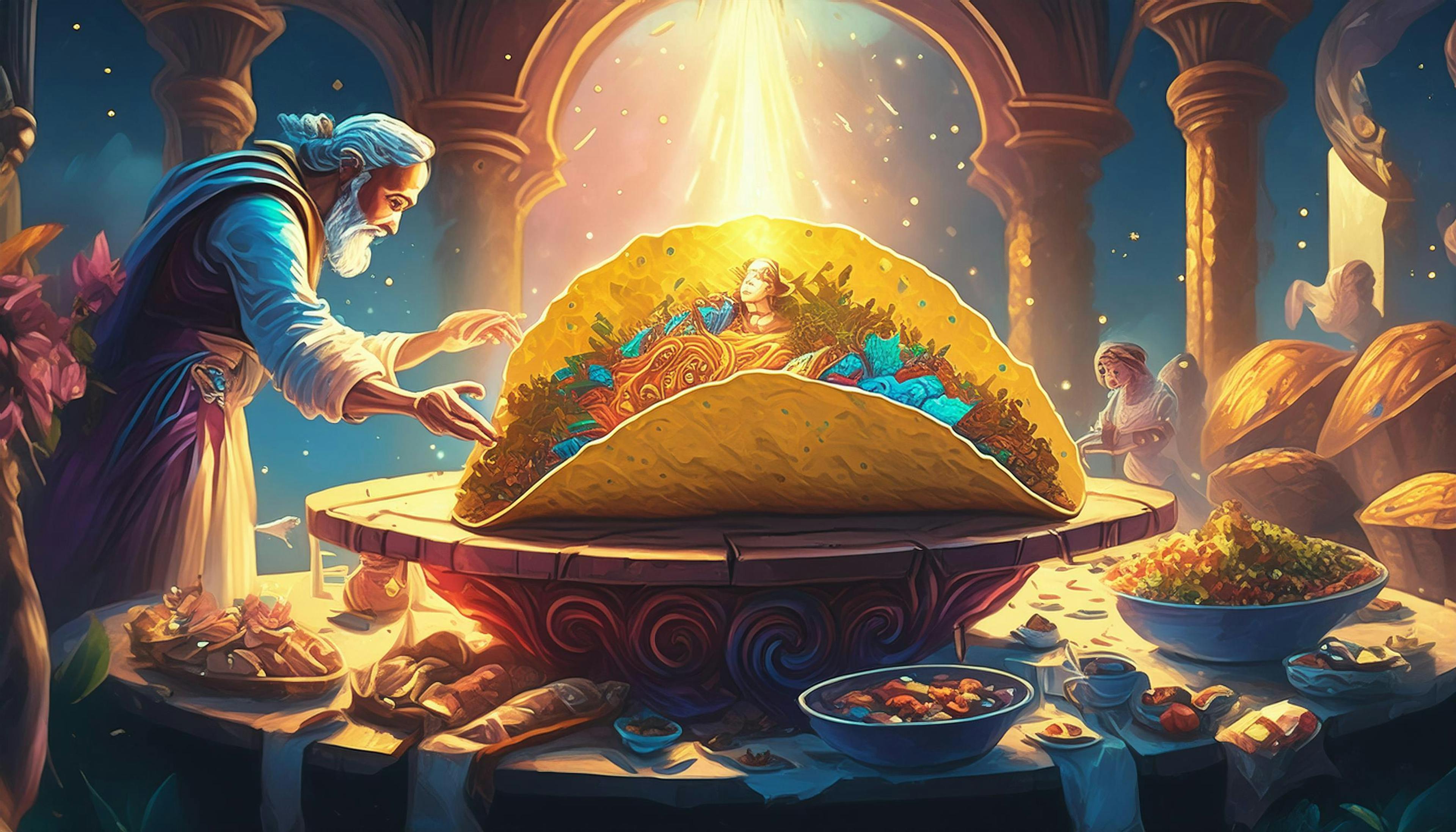 Why did God create the first taco? Because even in the creation of the universe, He knew that a 'taco-liscious' treat was the key to divine inspiration!