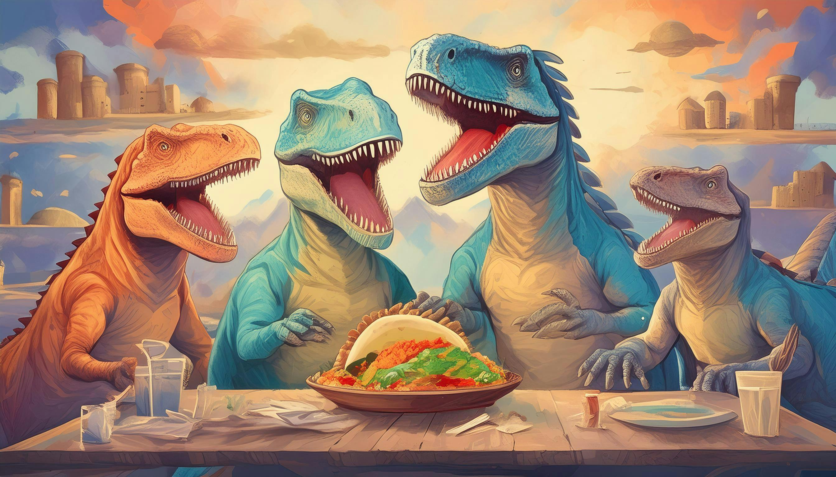 Why did the dinosaurs have a taco party? Because they wanted to experience a 'taco-saurus' fiesta and prove that even ancient giants have a taste for tasty tacos!