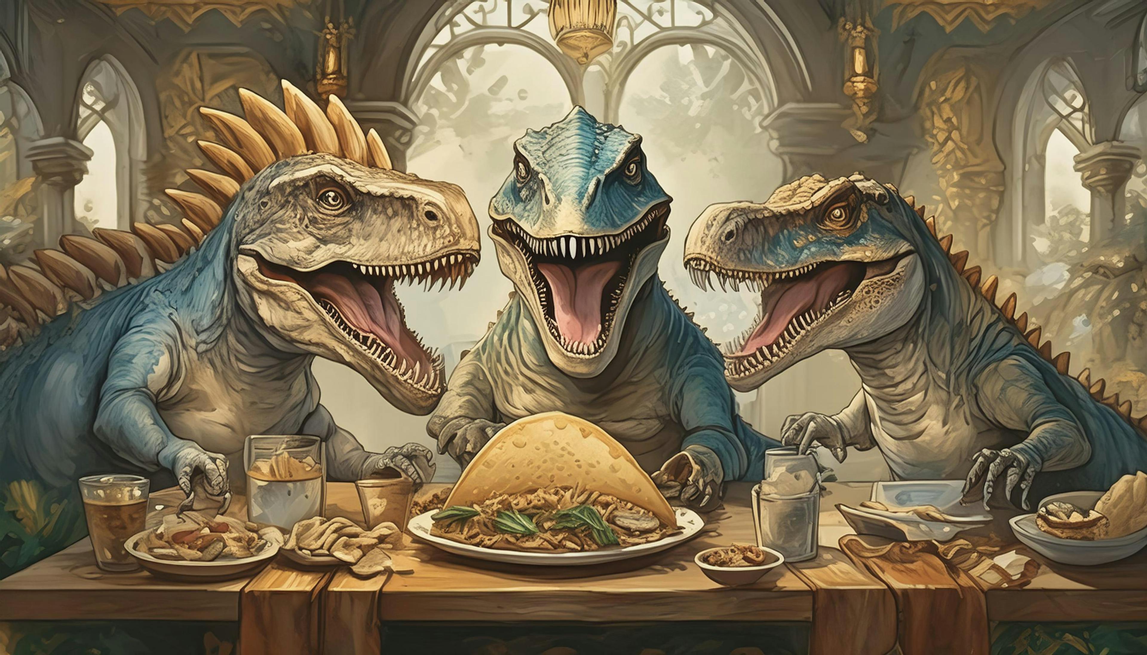 Why did the dinosaurs throw a taco party? Because they wanted to show that even in the Jurassic era, tacos are the ultimate 'roar-some' snack!