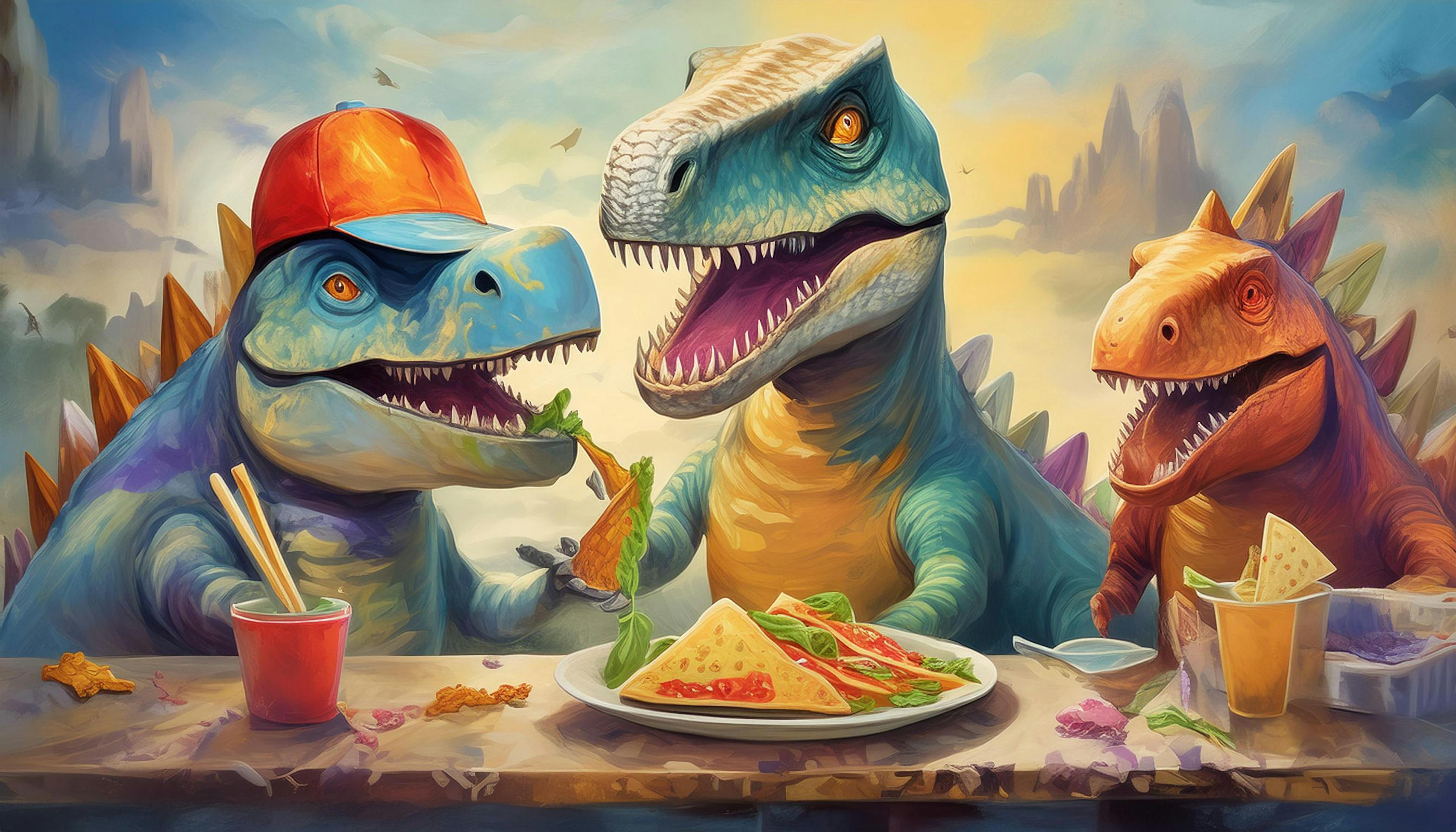 Why did the dinosaurs gather for a taco feast? Because they knew that tacos were the only thing that could make a 'roar-some' party even more legendary!