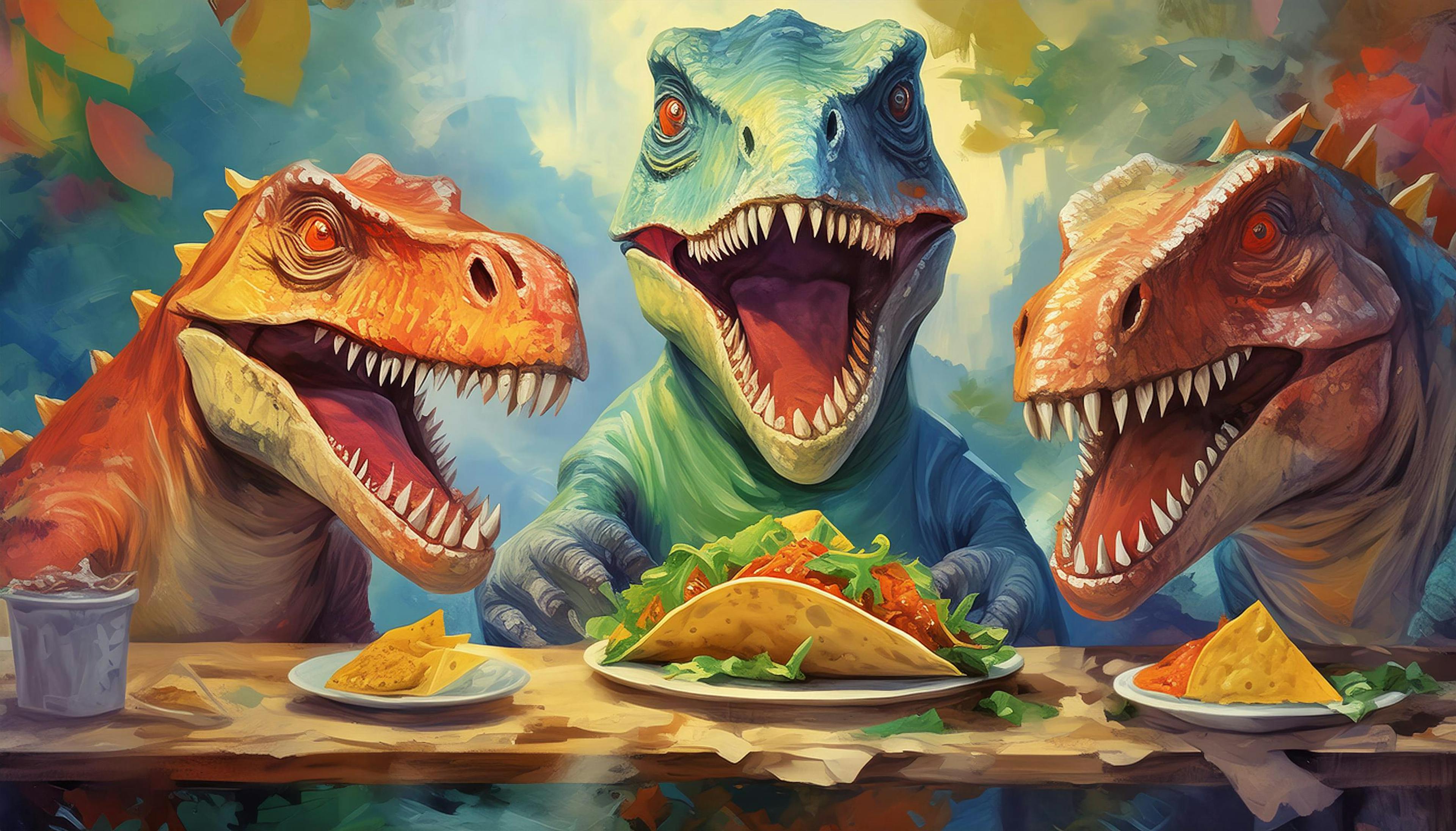 Why did the dinosaurs throw a taco party? Because they wanted to prove that even in the prehistoric era, tacos are the ultimate 'dino-mite' delight!