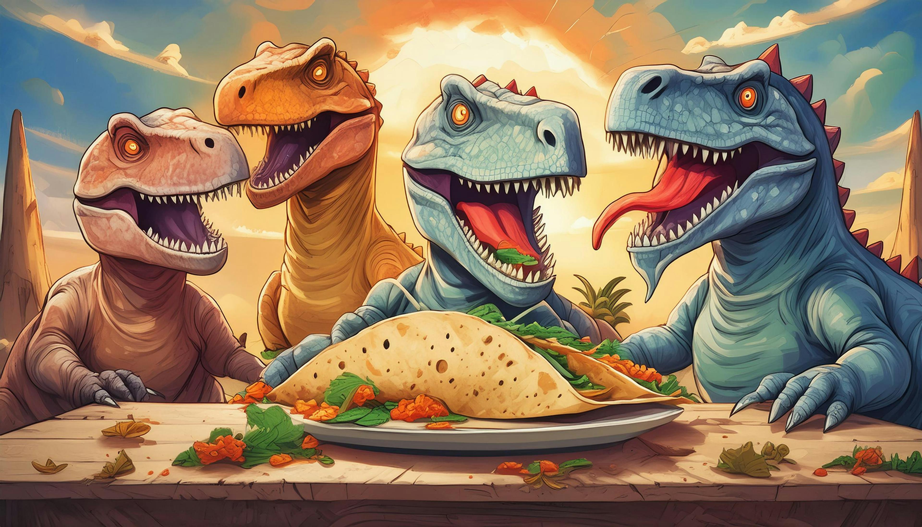 Why did the dinosaurs have a taco party? Because they wanted to prove that tacos are so good, they can make even the fiercest predators smile!