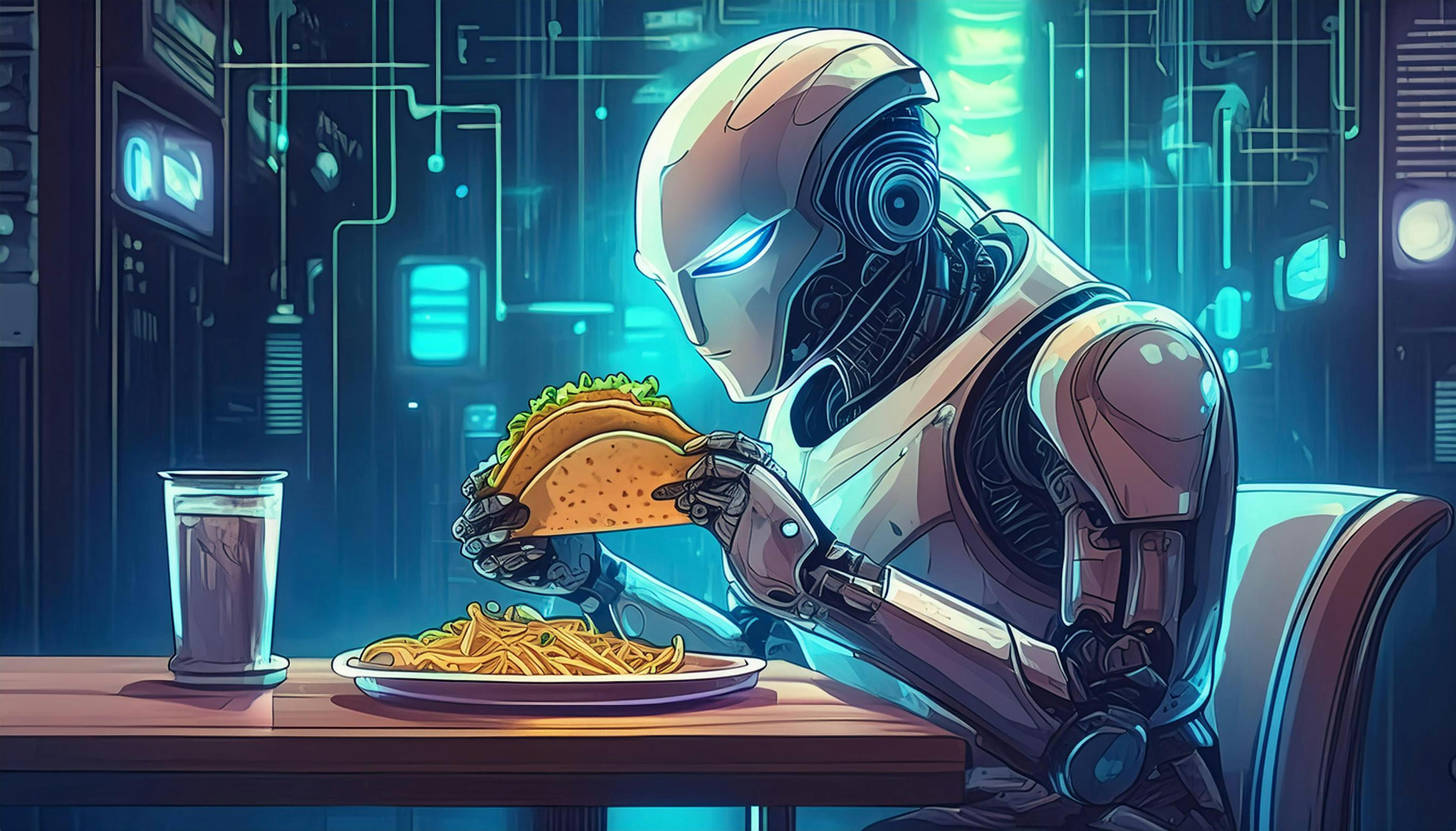 Why did the lonely robot eat a taco? Because it needed a little 'byte' of comfort food!