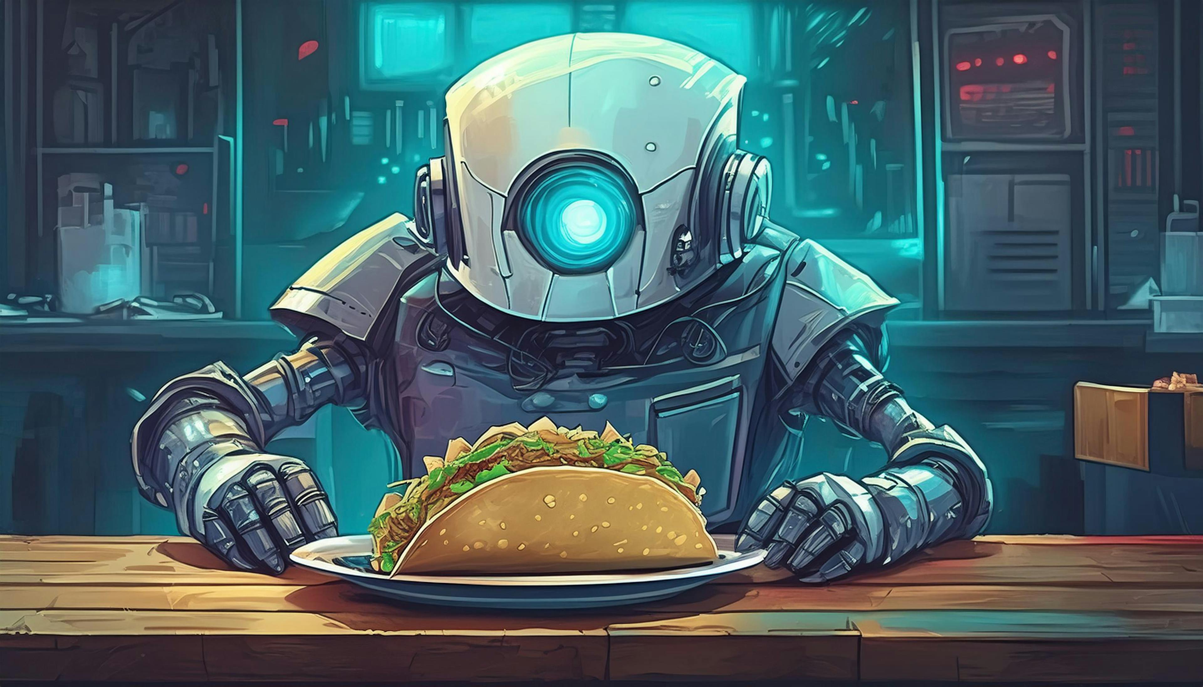 Why did the robot sit alone to eat his taco? Because he couldn't find any 'byte'-mates!