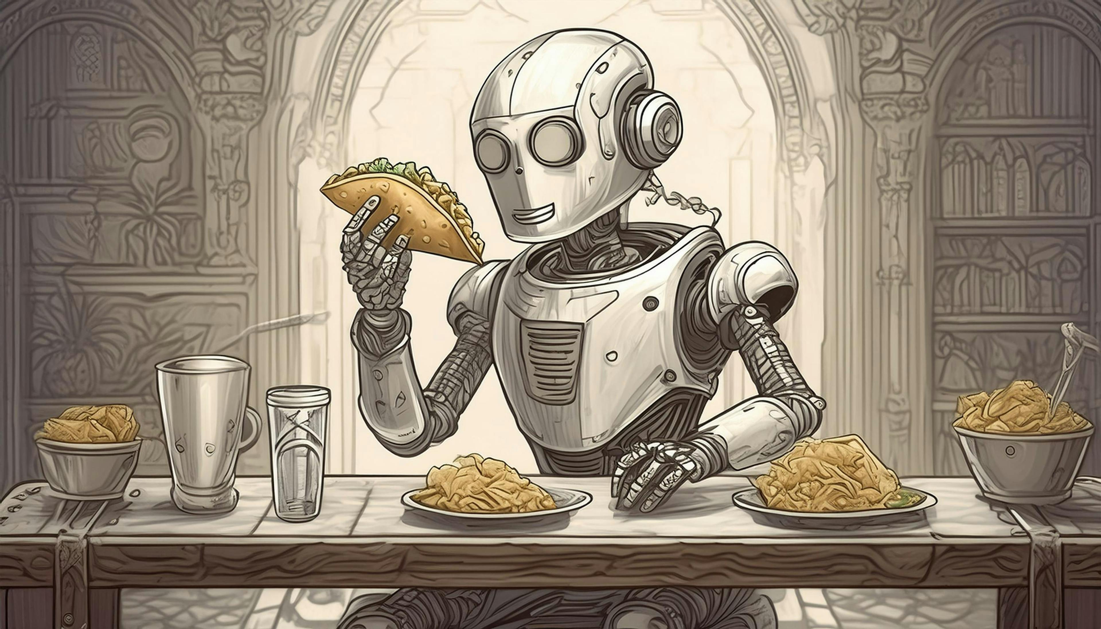 Why did the robot sit at the bar with a taco? Because it needed a byte to eat!