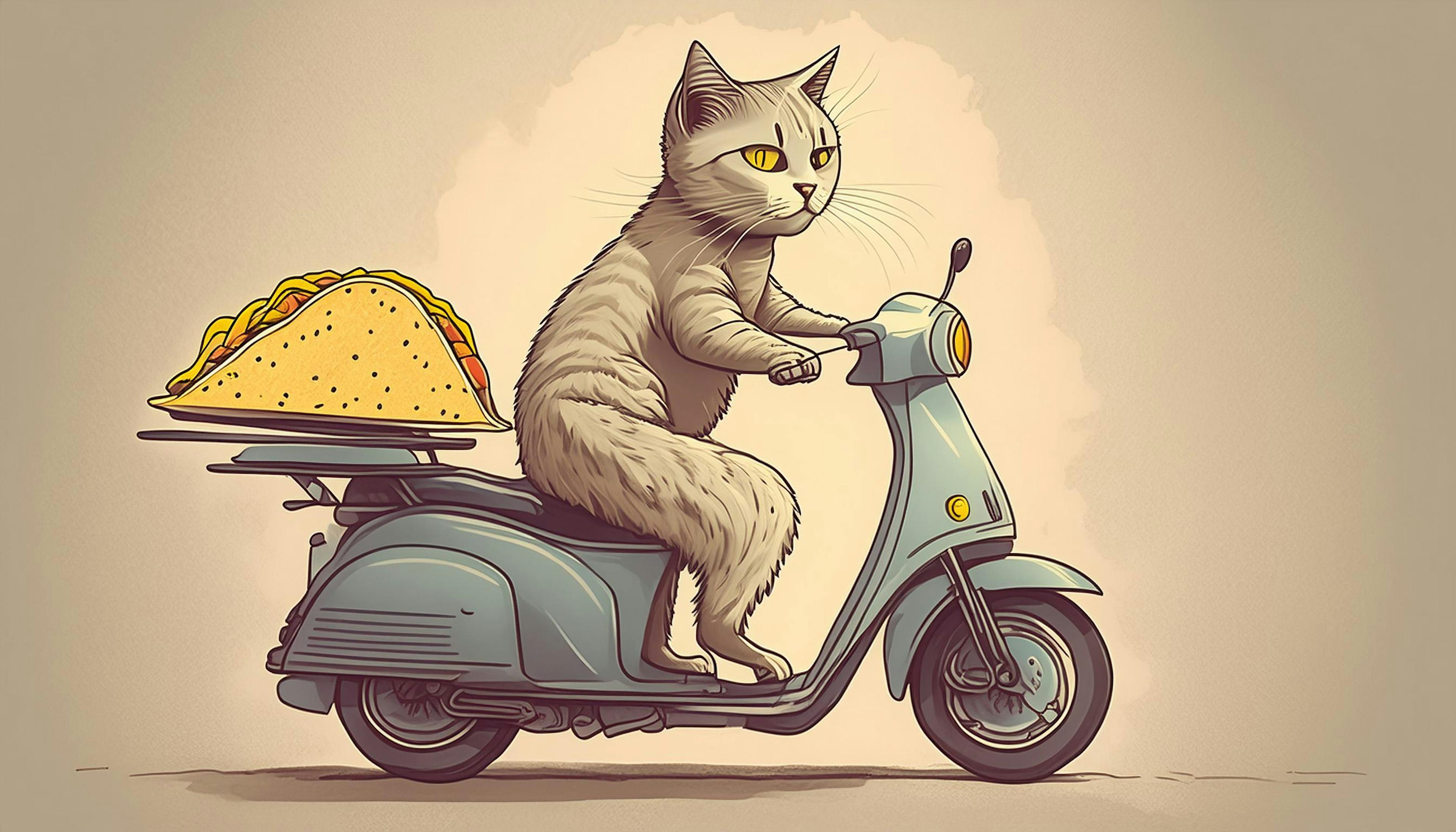 Why did the cat start delivering tacos on a motorcycle? Because he wanted to purr-sue a fast food career!