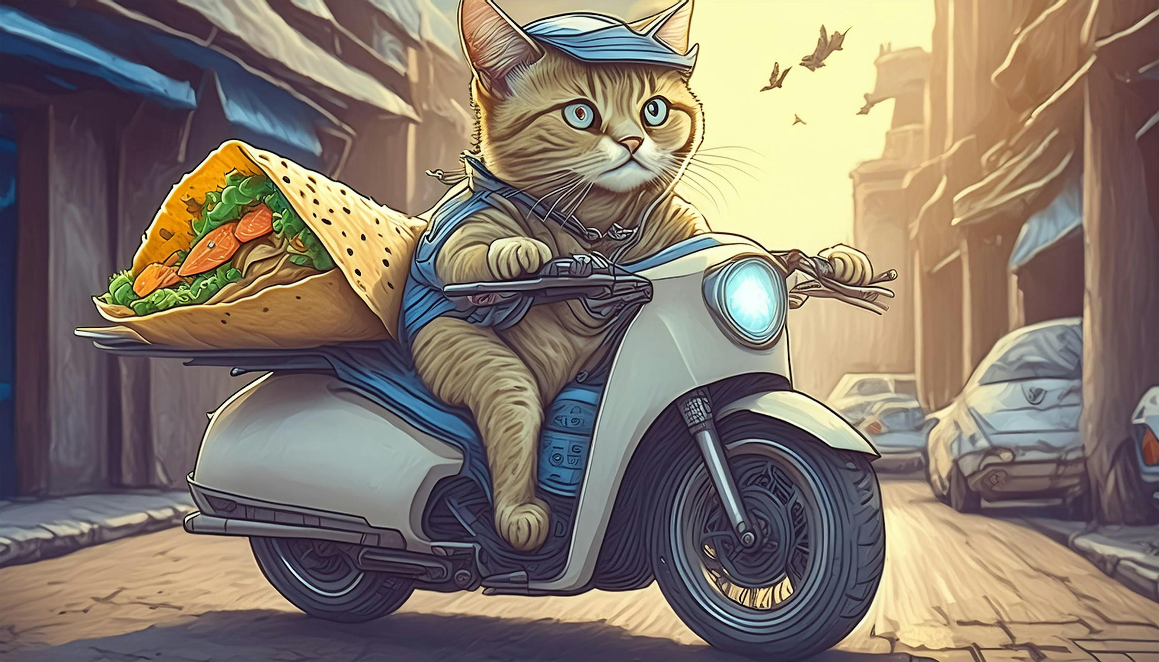 Why did the cat start delivering tacos on a motorcycle? Because it wanted to be a purr-sonal chef on wheels!