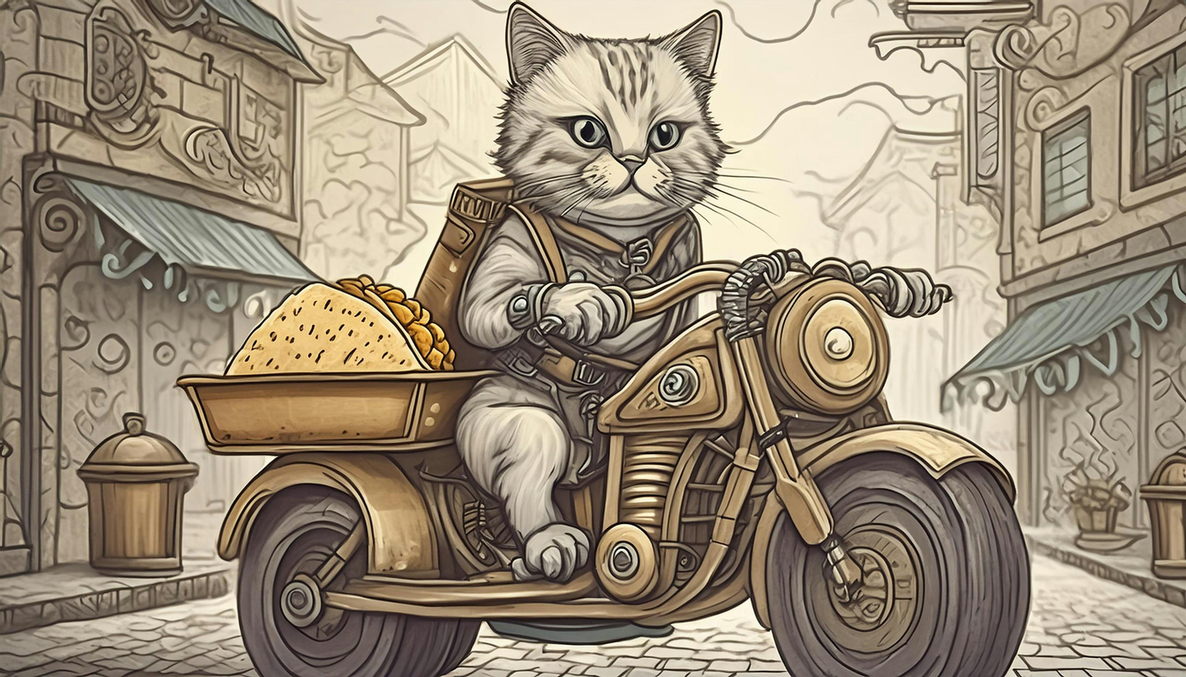 Why did the cat deliver tacos on a motorcycle? Because it wanted to add some 'purr-sonal' delivery service to your dinner!