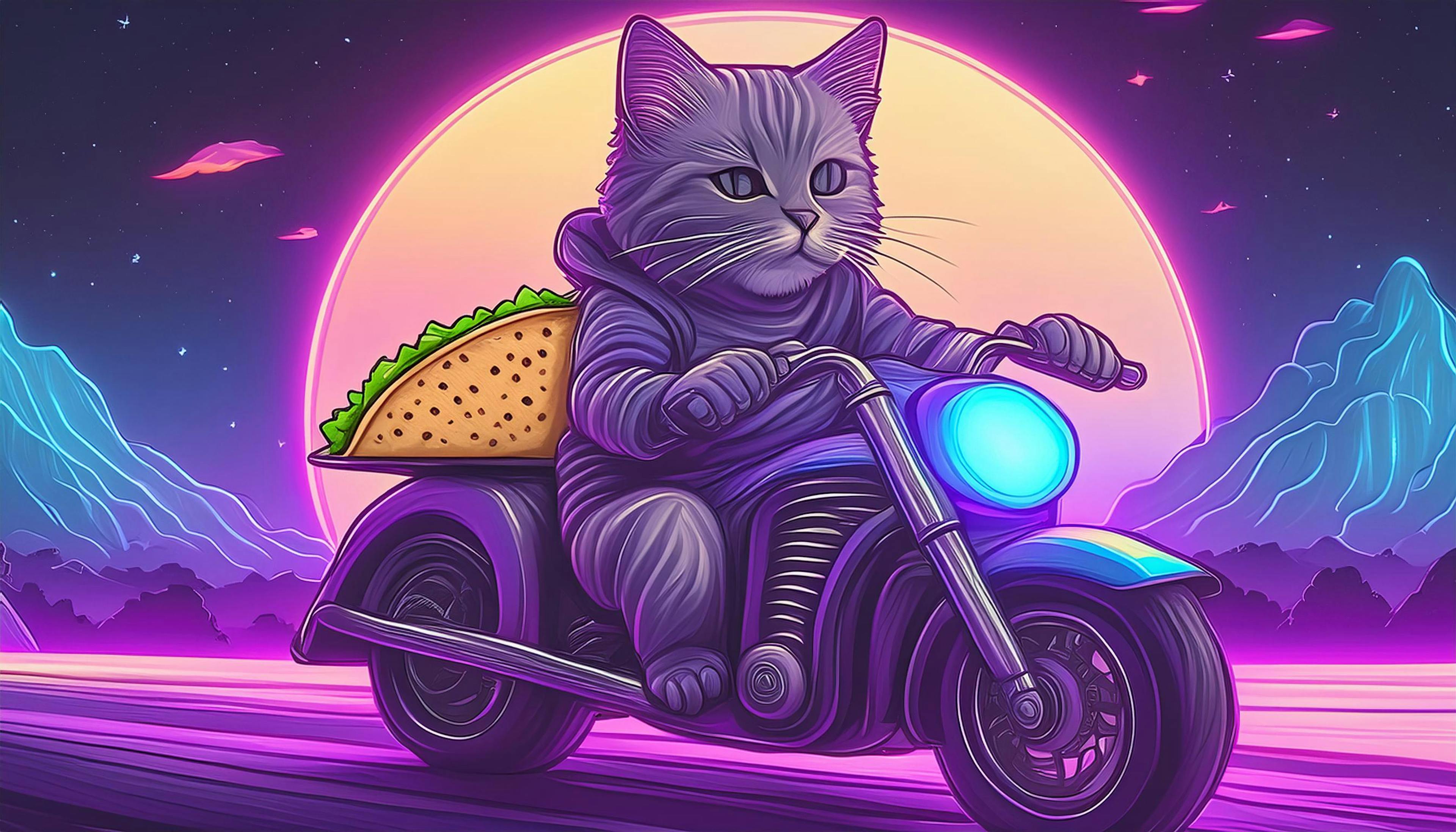 Why did the cat start a taco delivery service on a motorcycle? Because it wanted to meow-simize its purr-formance!