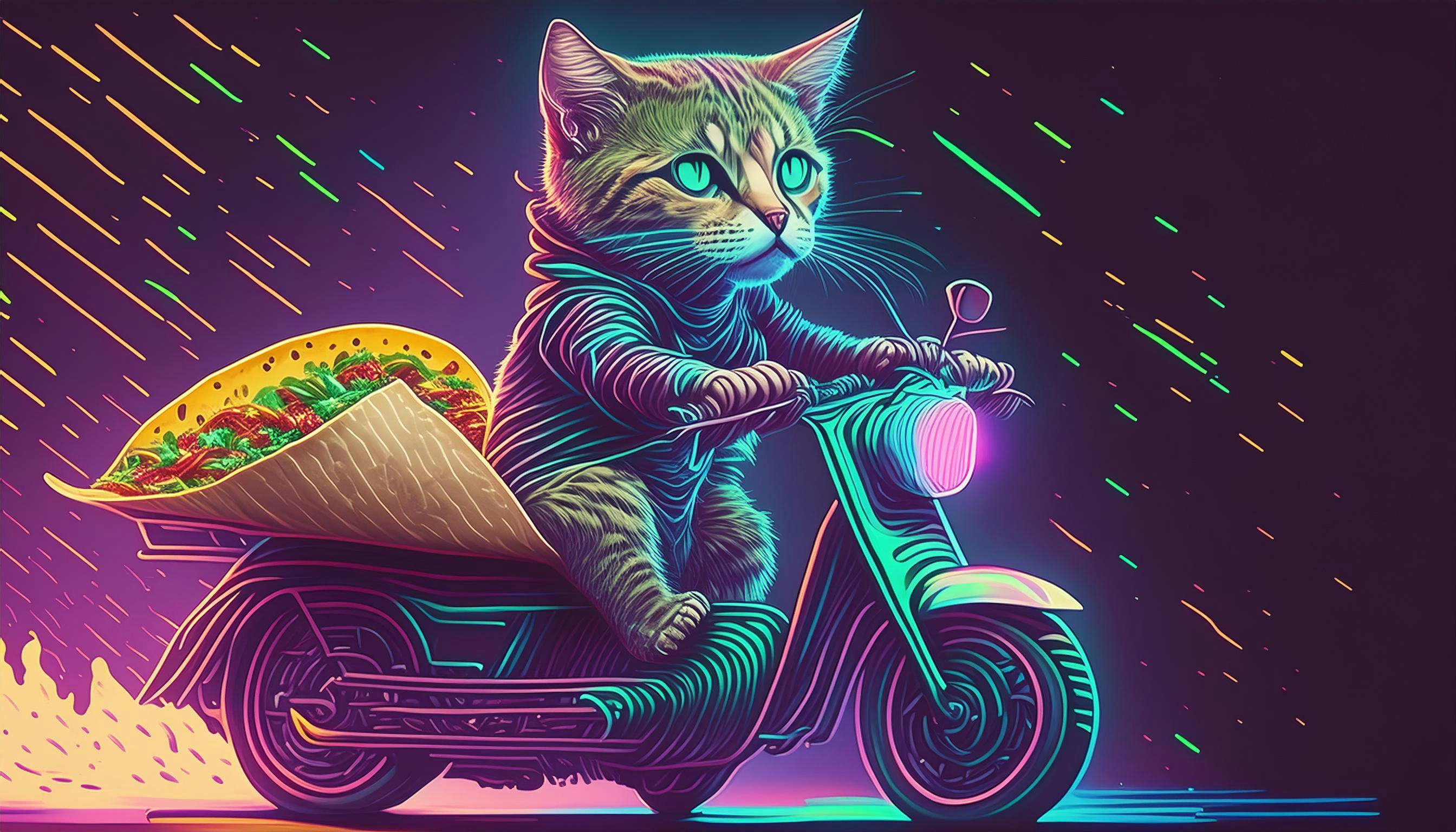 Why did the cat start delivering tacos on a motorcycle? Because it wanted to be the purrfect delivery service—speedy and meowtastic!