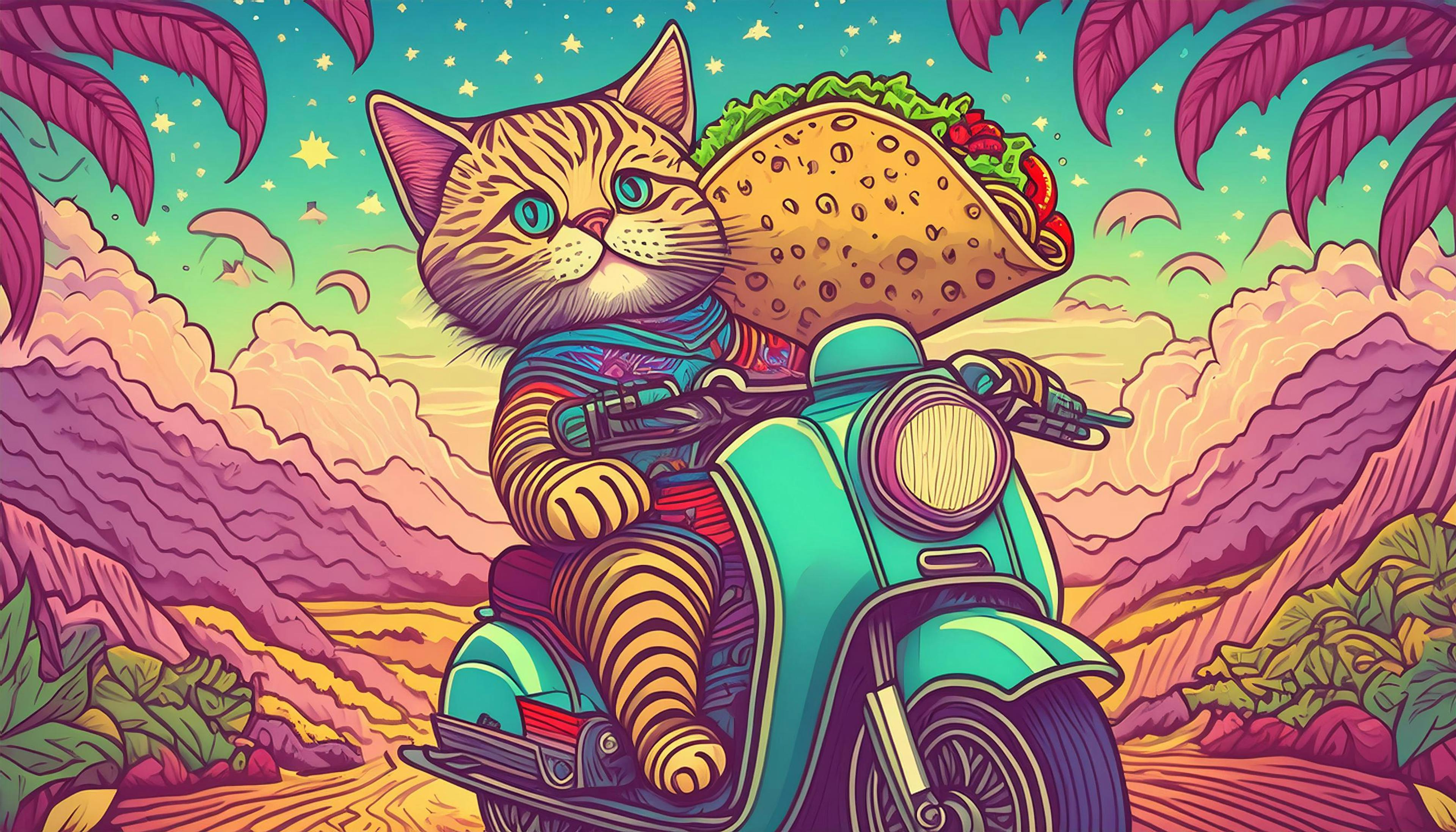 Why did the cat deliver tacos on a motorcycle? Because it wanted to be a "purr-suit" of happiness!