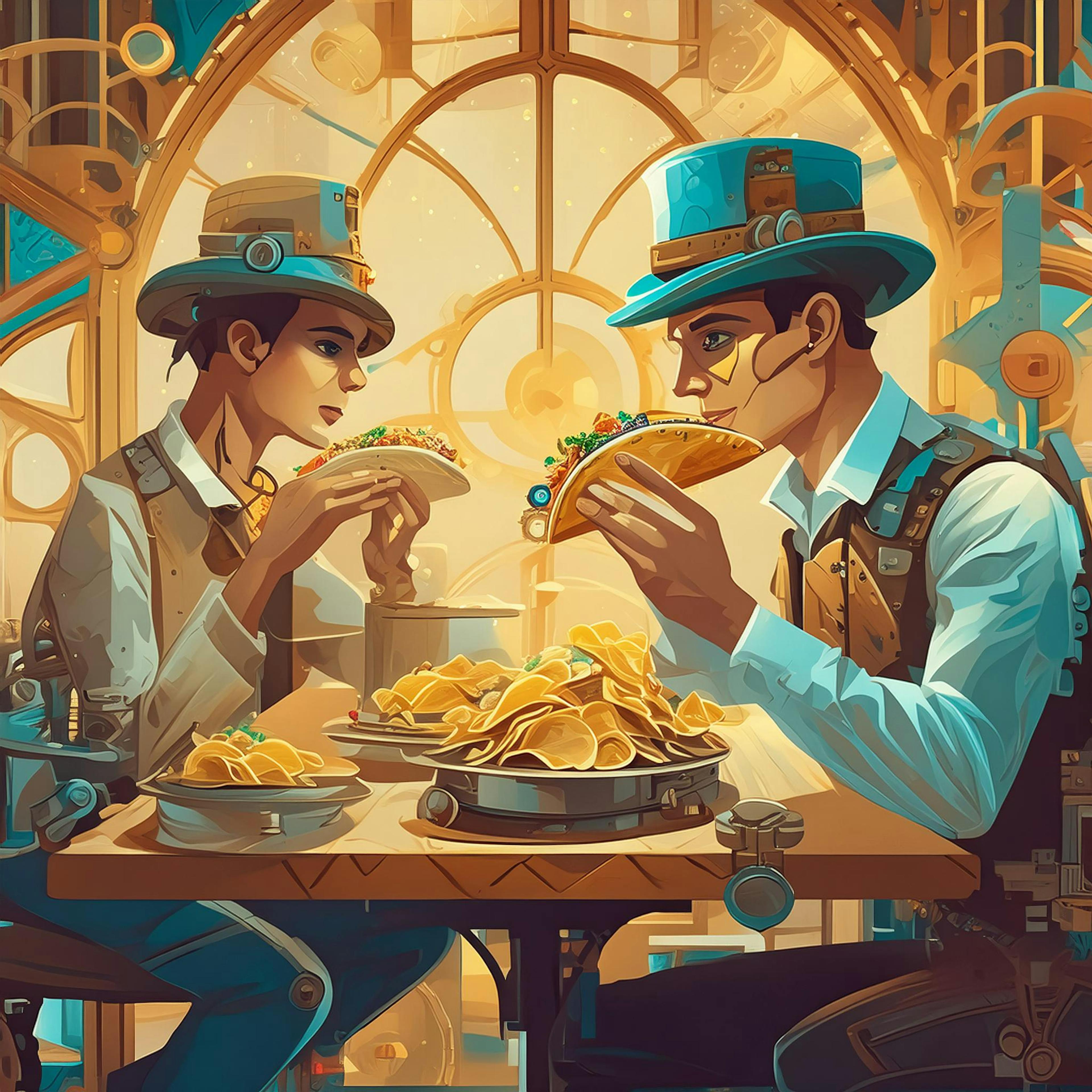 Why did the steampunks love tacos? Because they add a 'retro-spice' to their mechanical meals!