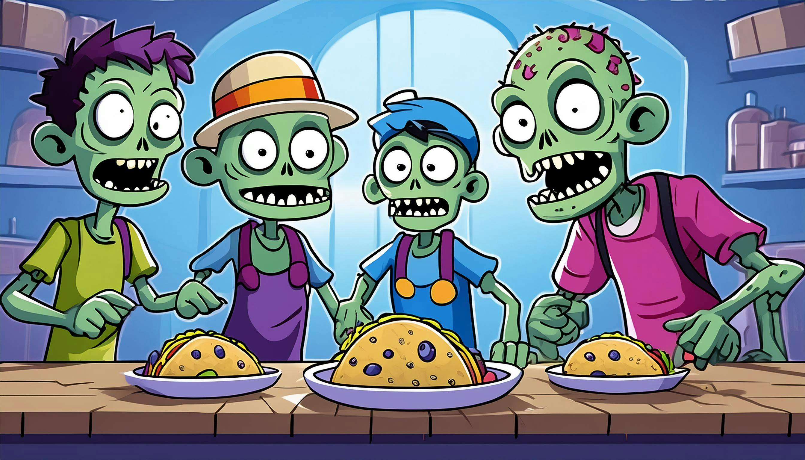 Why did the zombies start craving tacos? Because they heard they were "finger-lickin' dead-licious"!