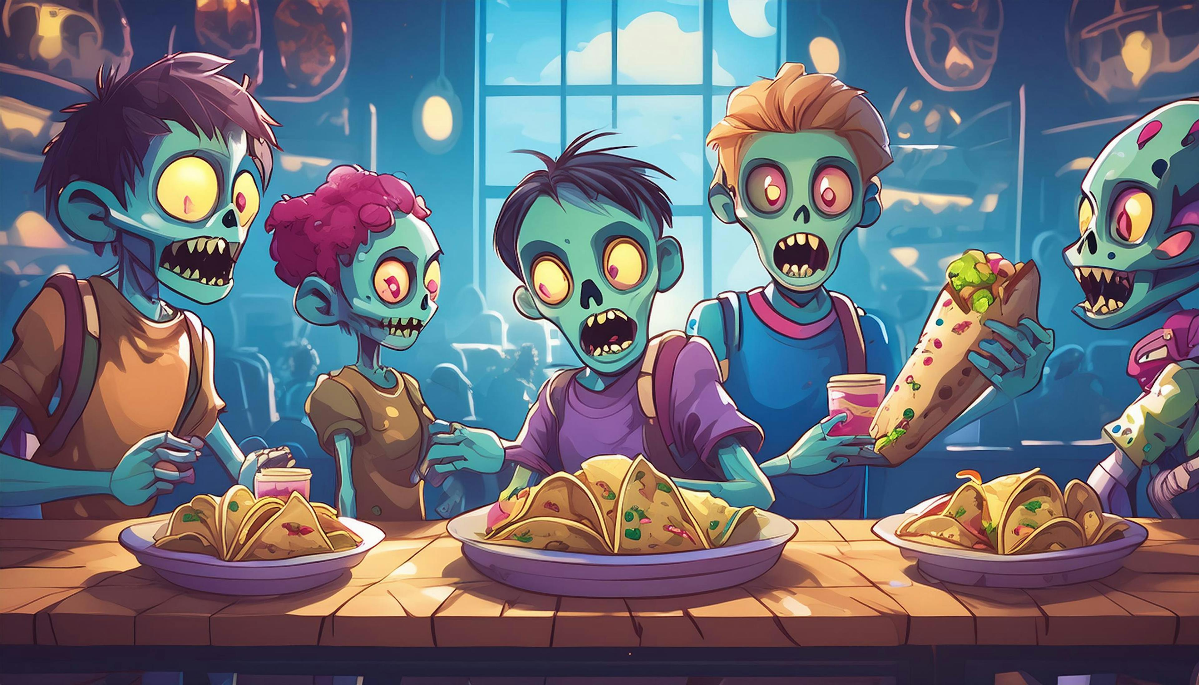 Why did the zombies start eating tacos?  Because they wanted to add some "bite" to their "un-dead-ly" diet!