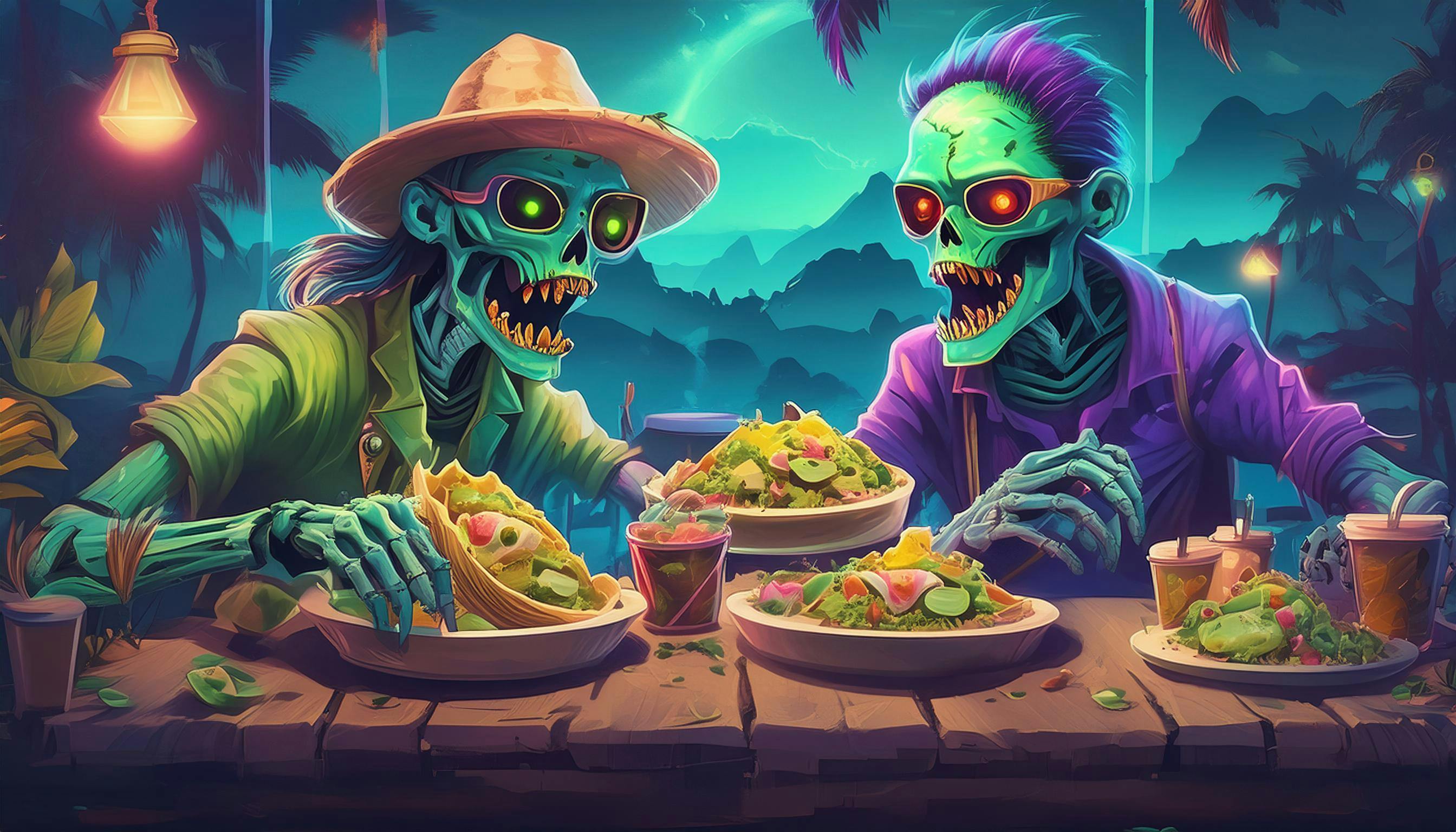 Why did the zombies switch from brains to tacos? Because they realized that tacos are "dead-licious" and they're always hungry for a "bite" with a side of salsa-ntations!