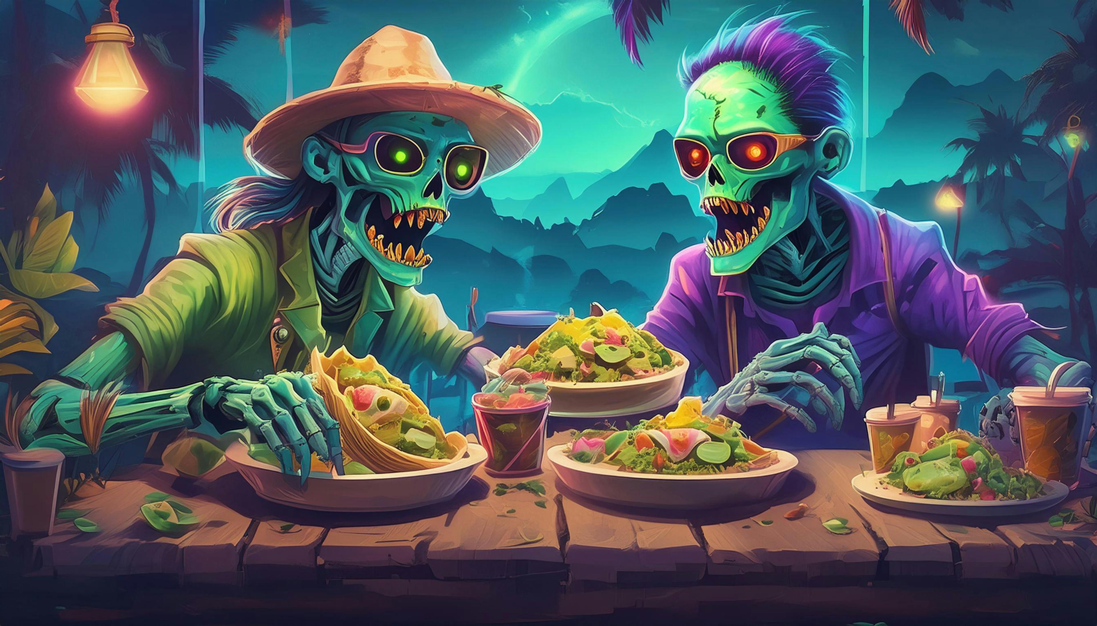 Why did the zombies start eating tacos?  Because they wanted to add some "bite" to their "un-dead-ly" diet!