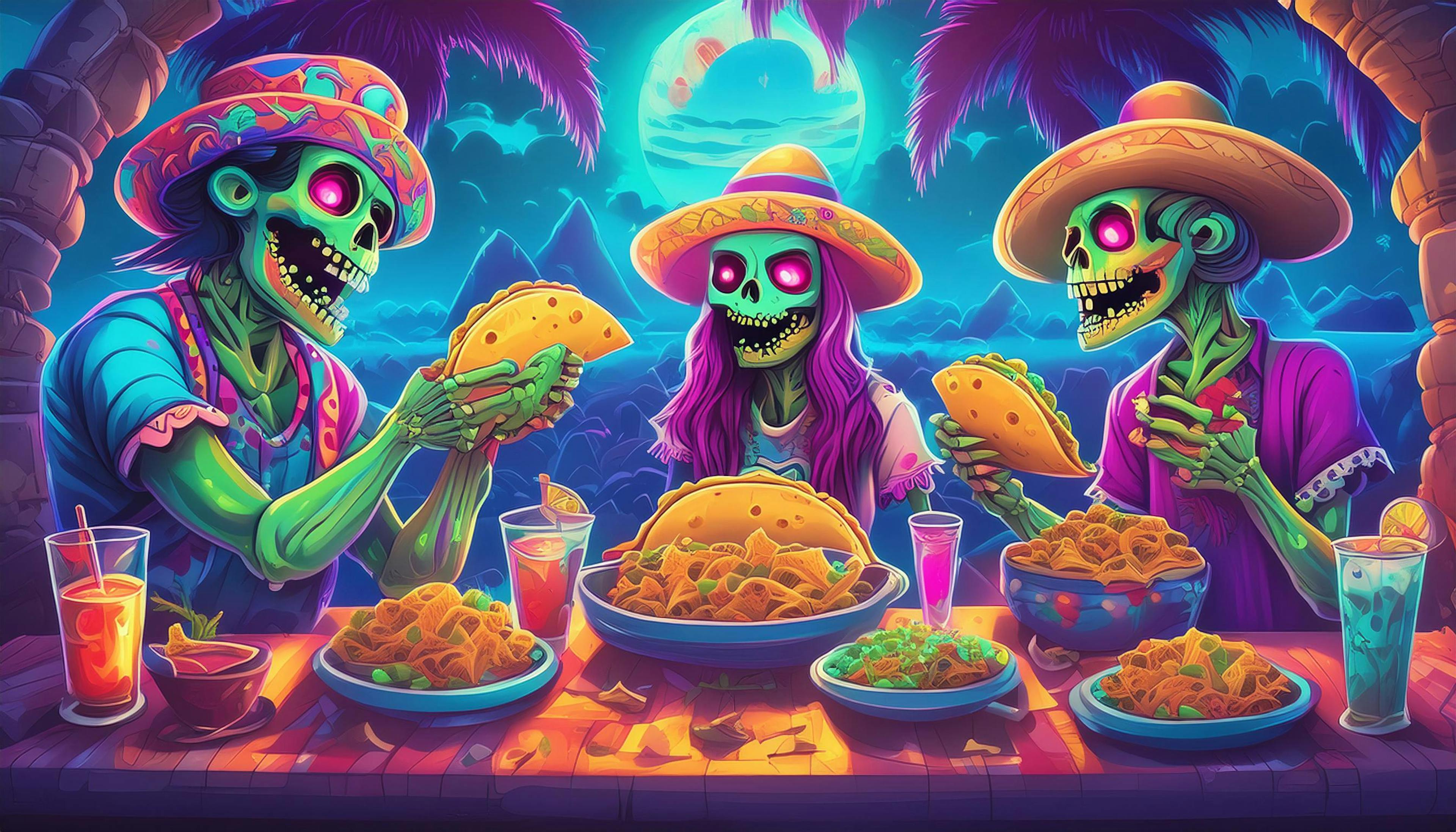 Why did the zombies start eating tacos?  Because they heard they were "finger-lickin' brains!"