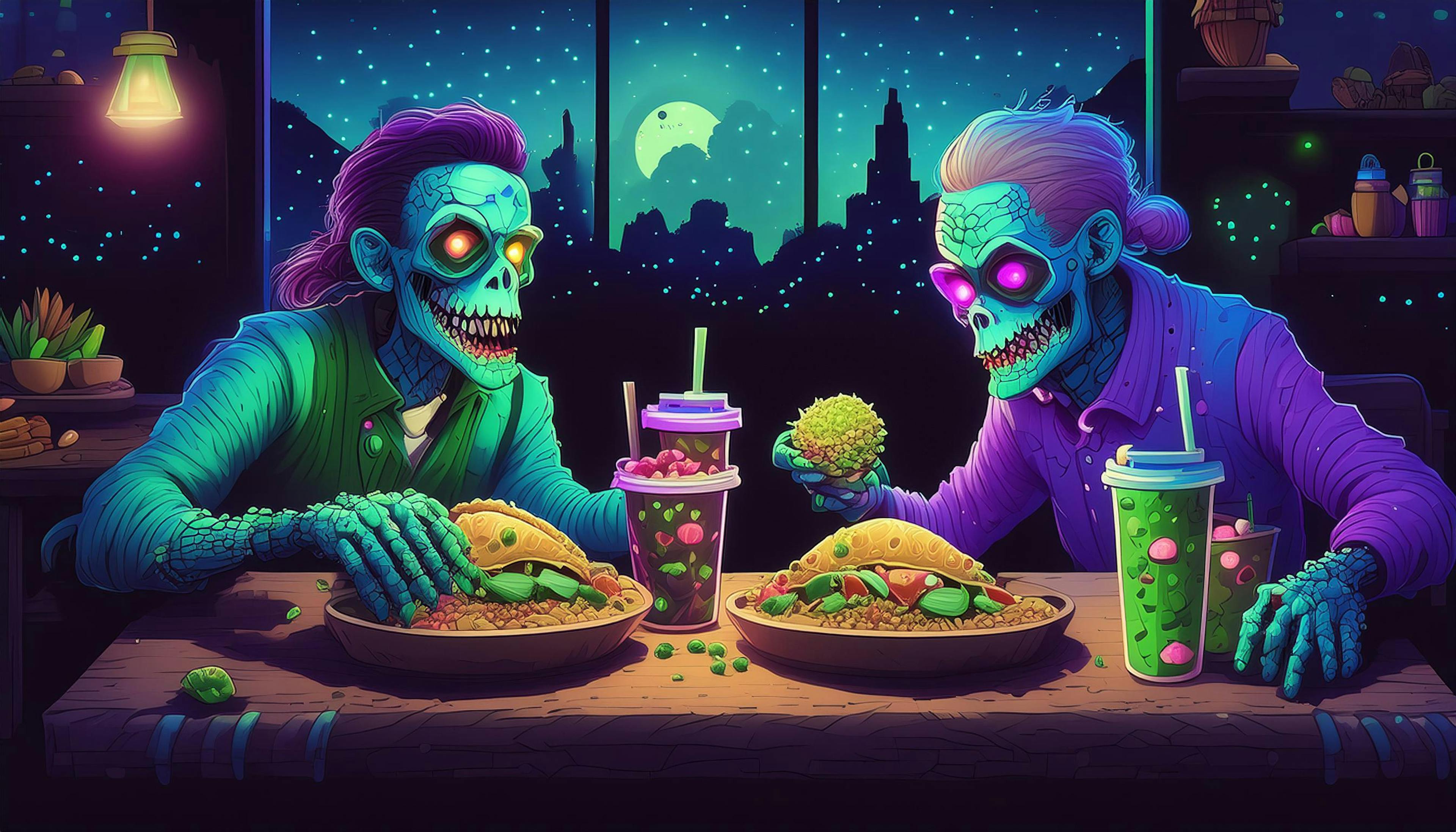 Why don't zombies ever complain about their tacos being cold?  Because they're already dead inside! Plus, they like their tacos "brain-d" with extra guac! 