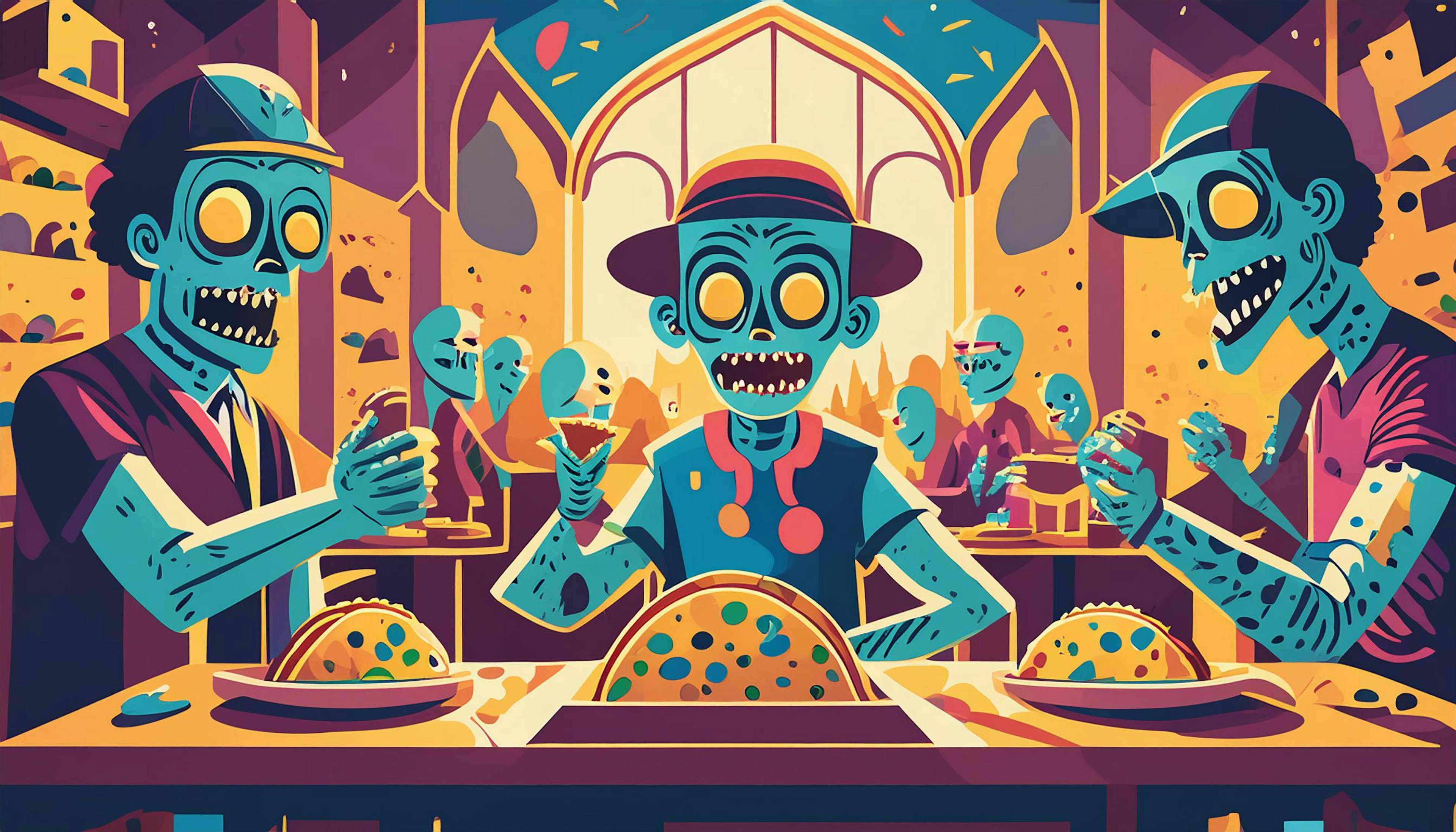 Why did the zombies start devouring tacos?  Because they heard it was the best way to get "a-munch" needed protein for their "un-dead" appetites!