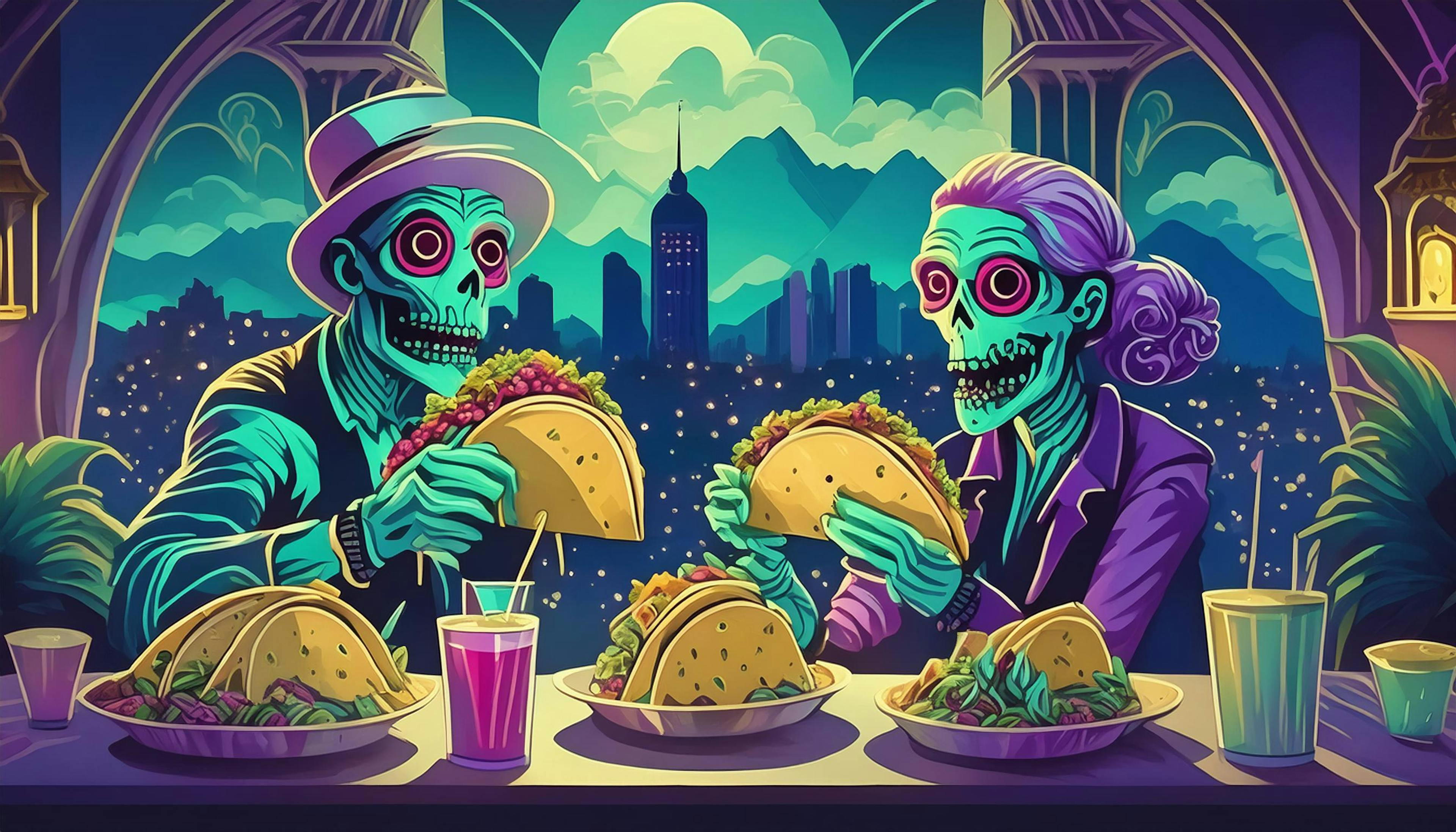 Why don't zombies ever host taco parties?  Because they always "lose their heads" trying to decide whether to eat the tacos or the brains first!