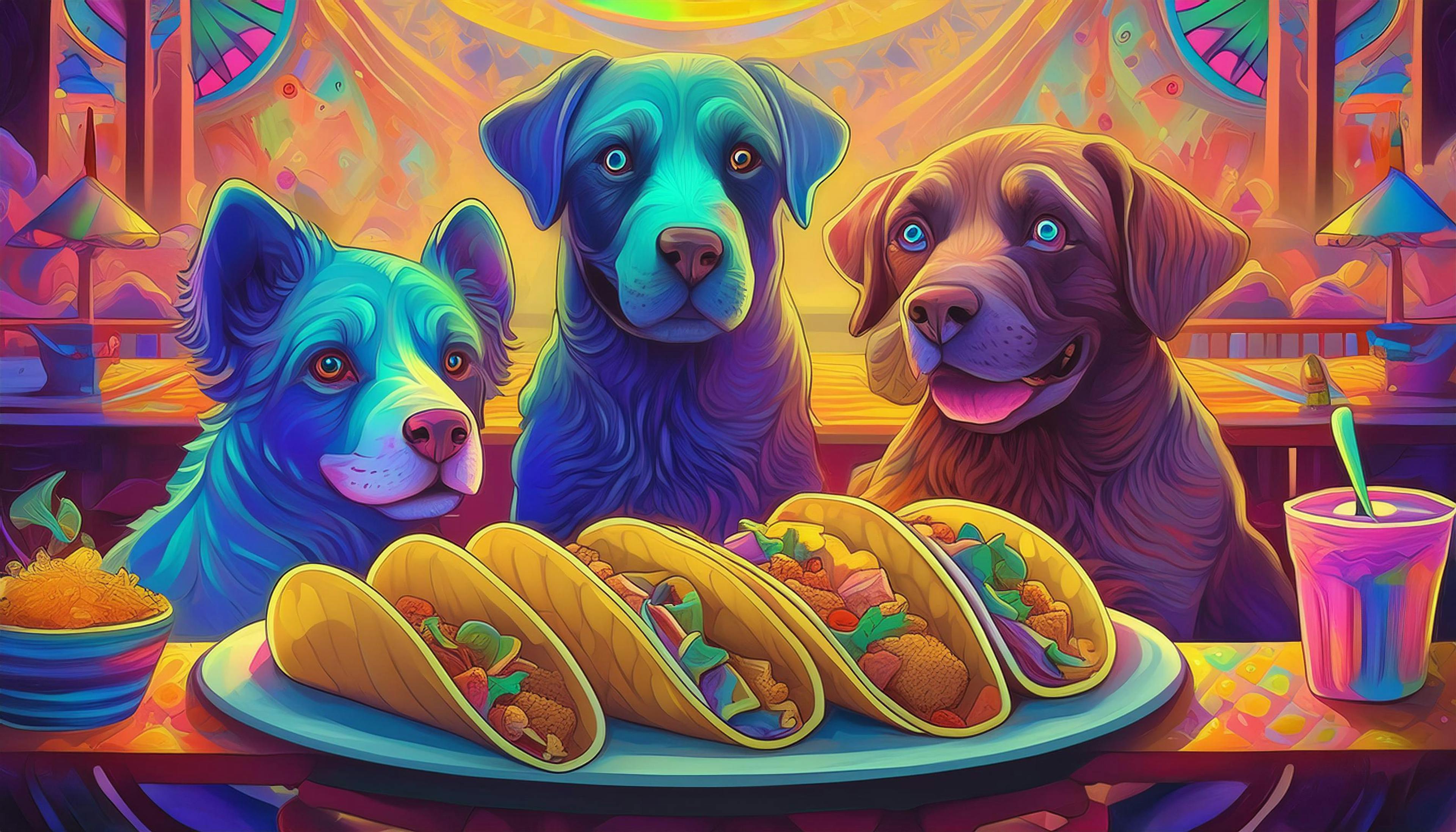 Why did the dog devour all the tacos?  Because they heard they were "pawsitively delicious" and couldn't resist a "taco-pup" party! 🌮🐶